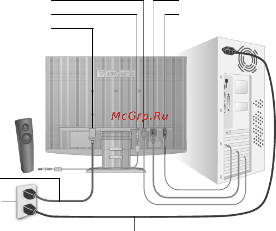 Viewsonic VX2640 W [9/25] Краткое руководство по установке