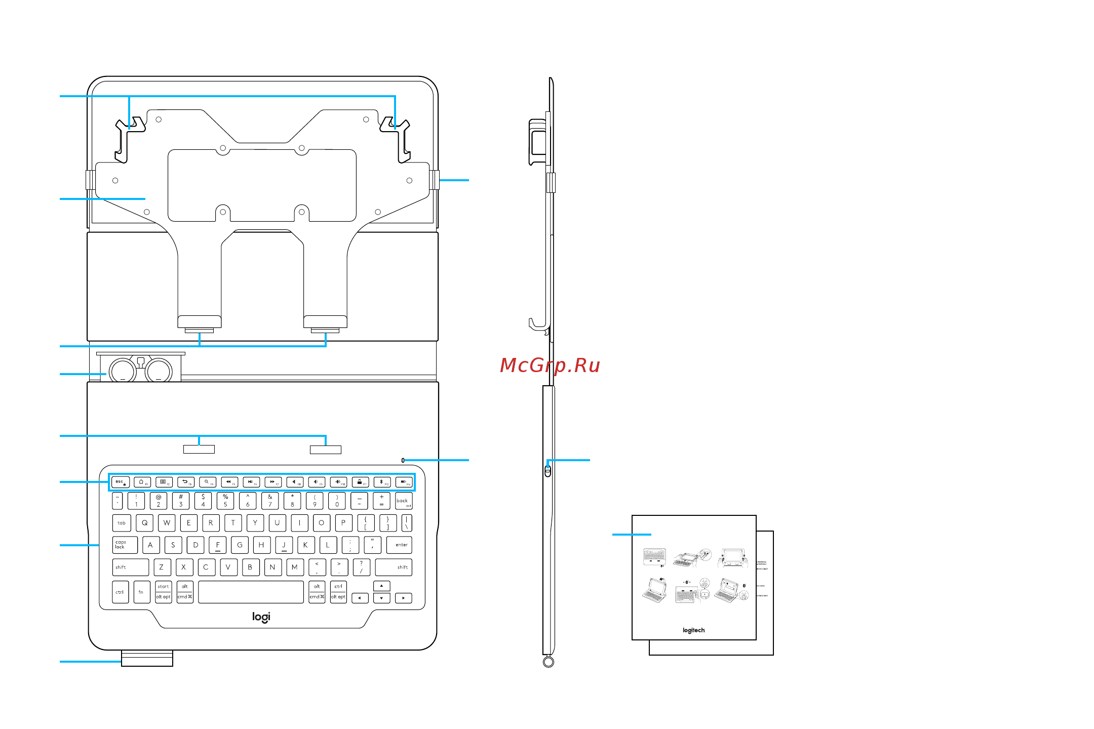 Logitech 920-008342 с клавиатурой [2/10] Индикатор состояния bluetoot