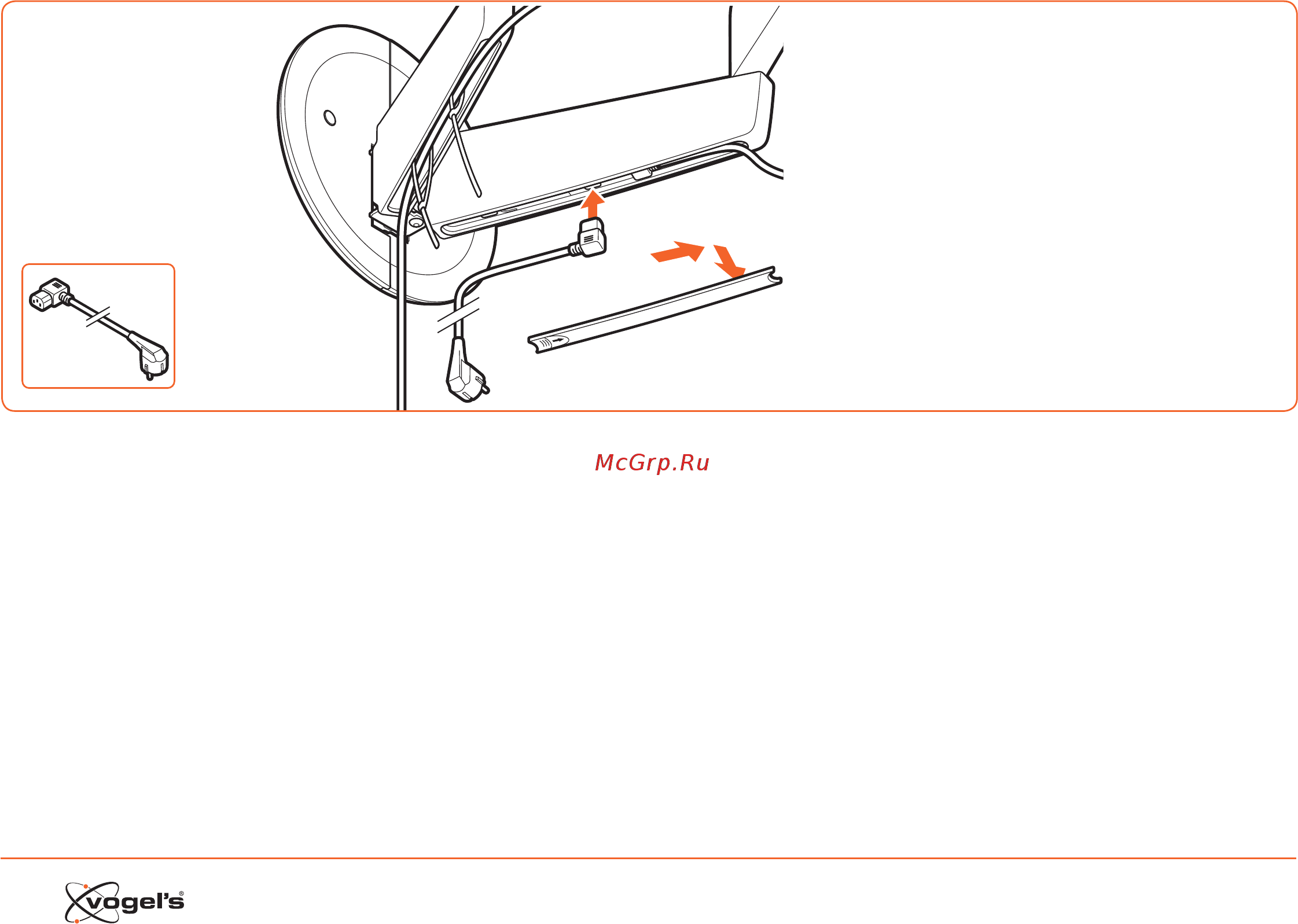 Vogel\'s NEXT 8375 [22/40] Connect the power cable w to the socket in the right arm