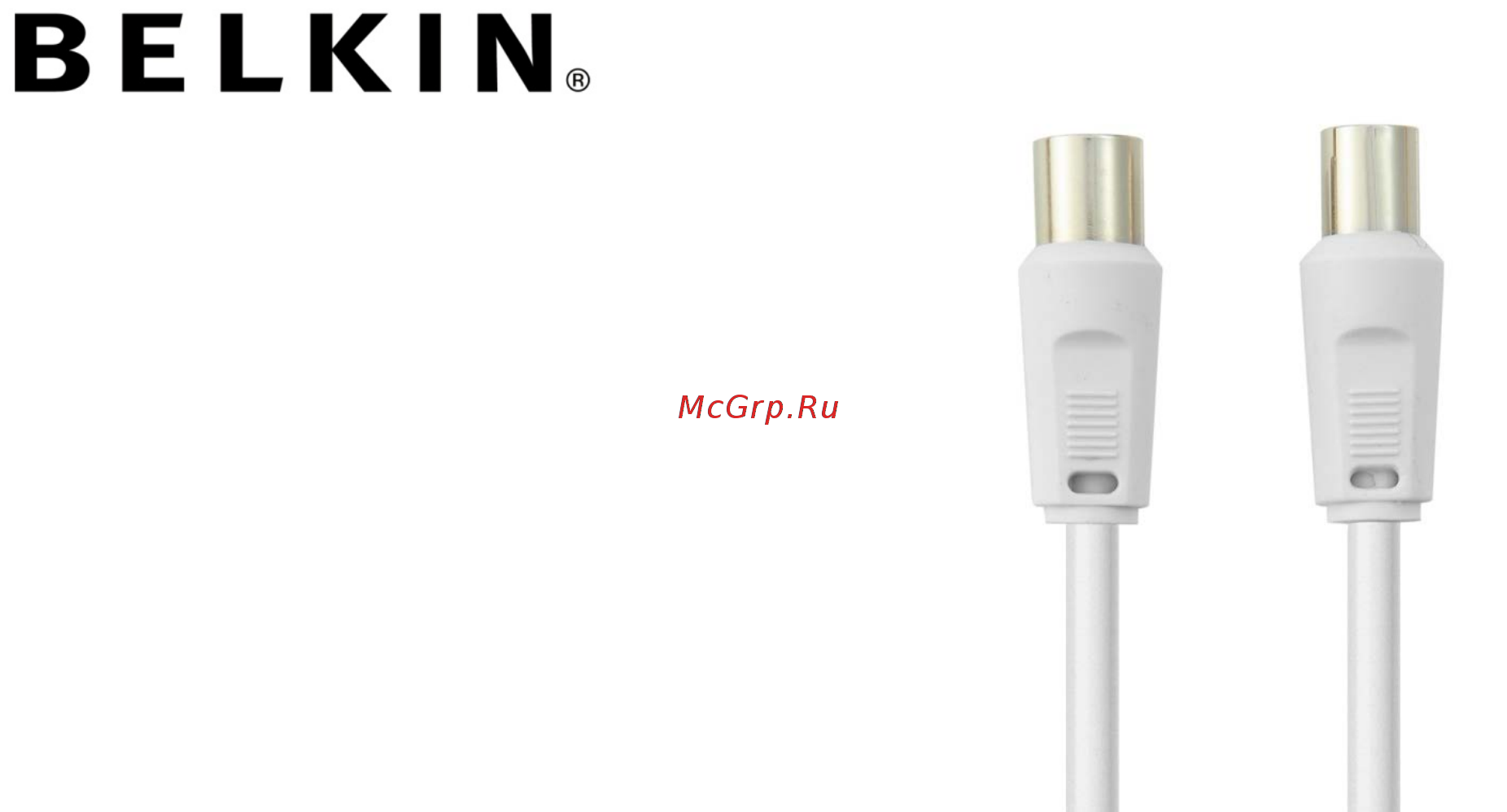 Belkin TV коакс. папа/мама 2м, белый (F3Y054bf2MWHT-P) Инструкция по эксплуатации онлайн