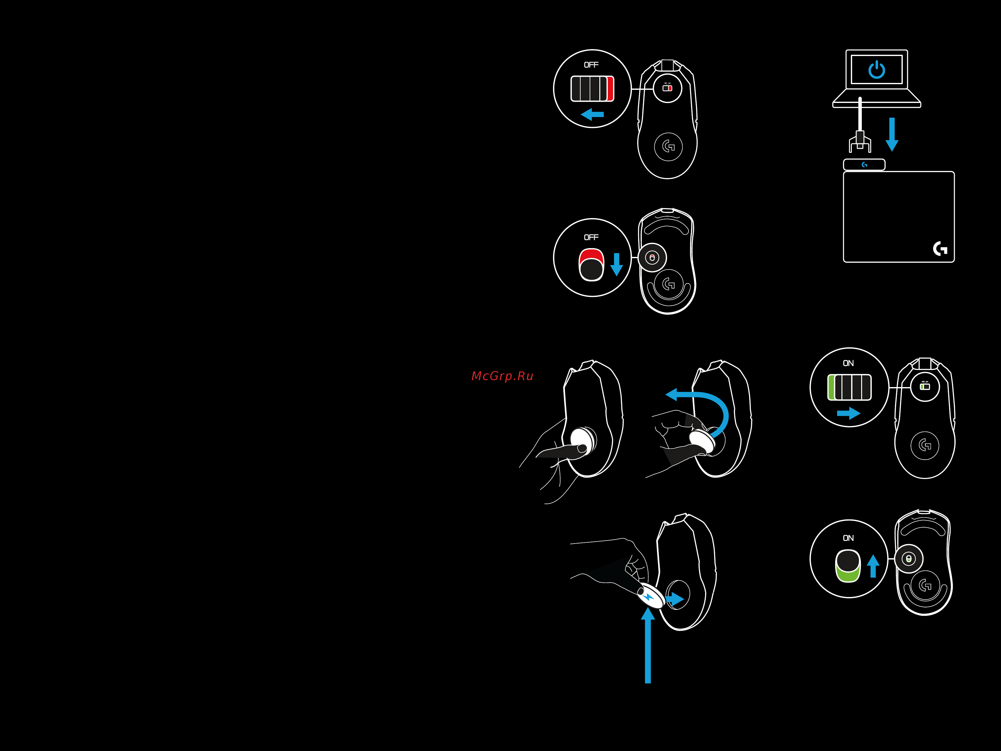 Logitech POWERPLAY (943-000110) [60/90] Sagatavošana darbam