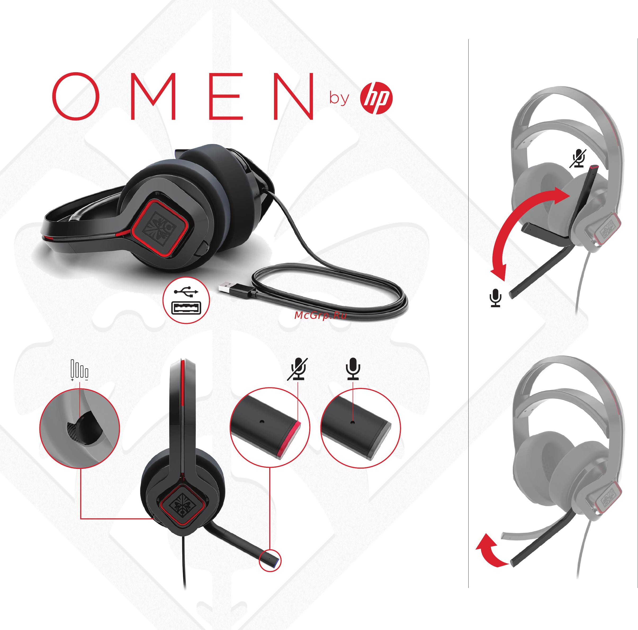 HP OMEN Mindframe Prime White (6MF36AA) Инструкция по эксплуатации онлайн