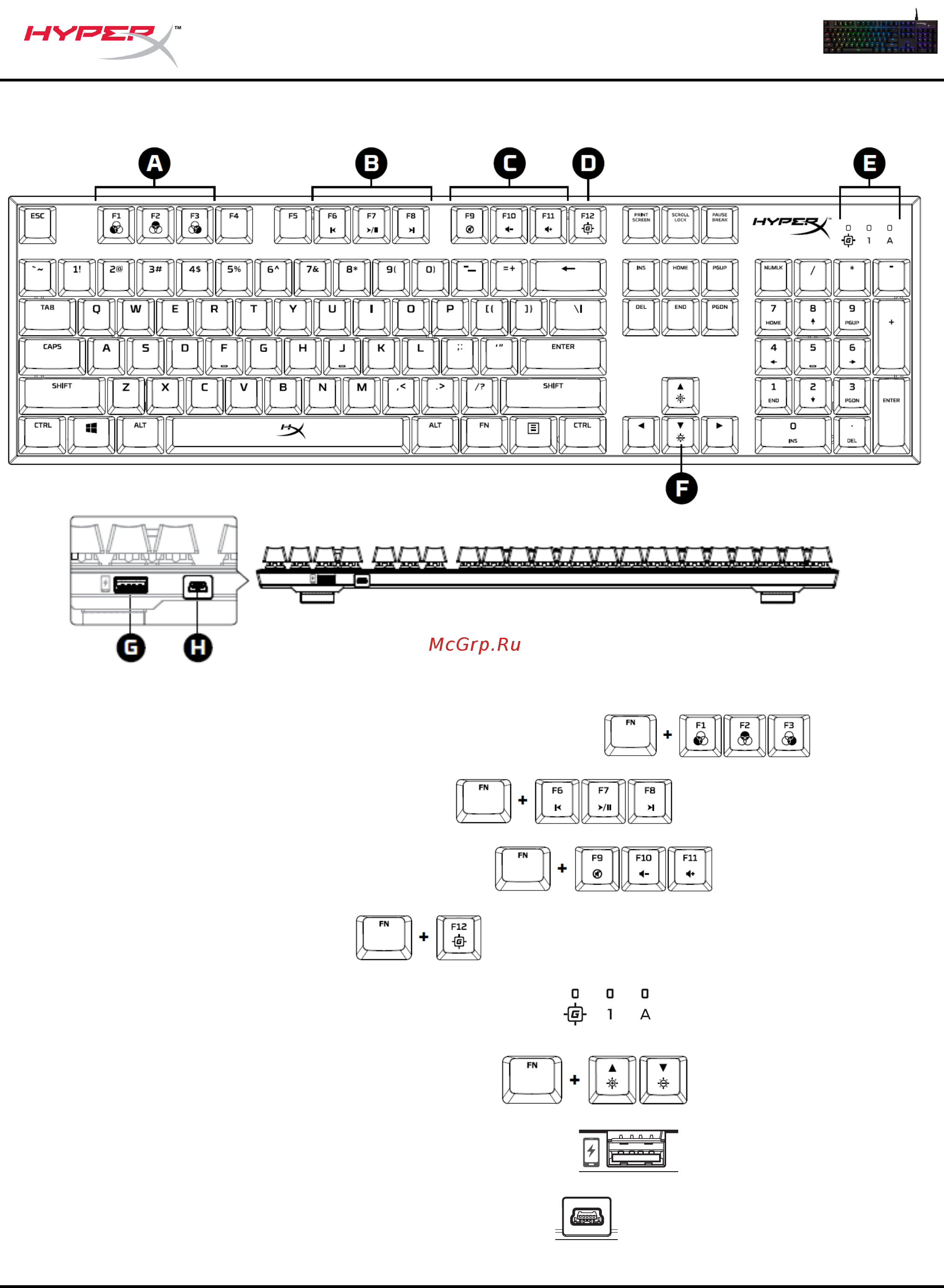 HyperX Alloy FPS RGB (HX-KB1SS2-RU) Инструкция по эксплуатации онлайн [4/98] 577355