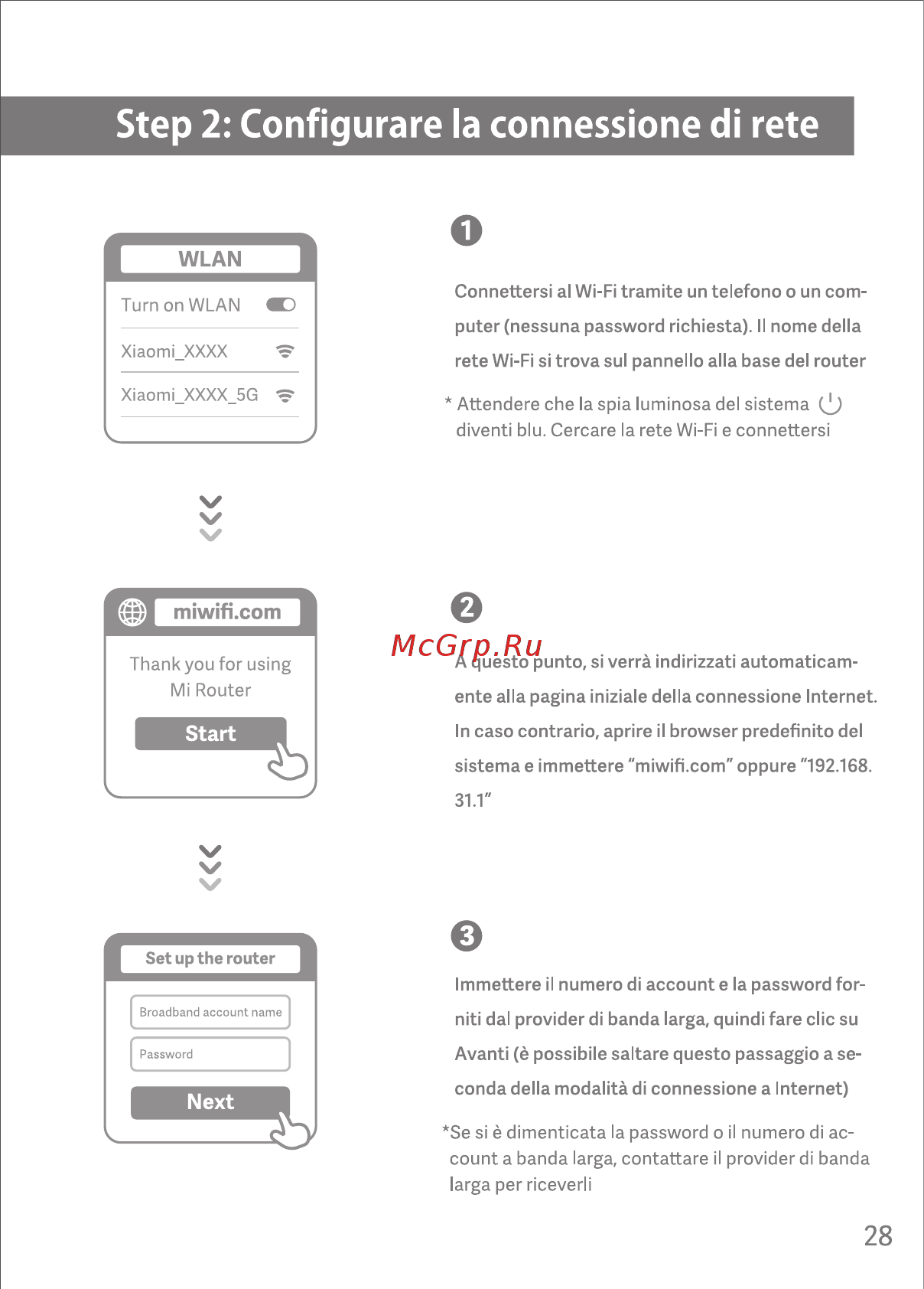 Mi 4A (DVB4230GL) [30/36] Step 2 configurare la connessione di rete