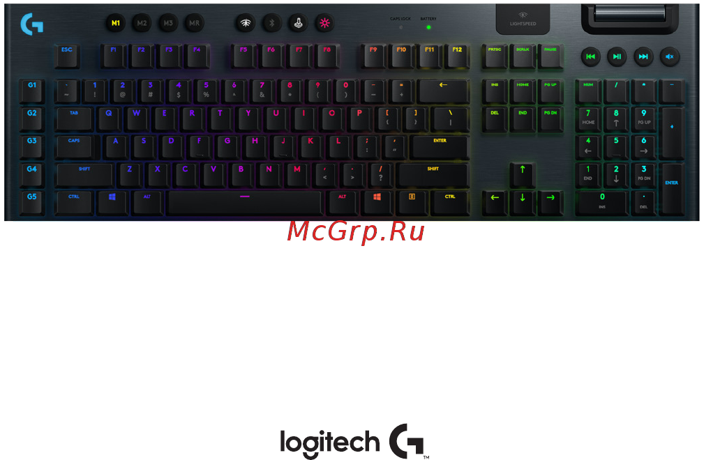 Logitech G915 Tactile (920-008909) (русская раскладка) Инструкция по эксплуатации онлайн