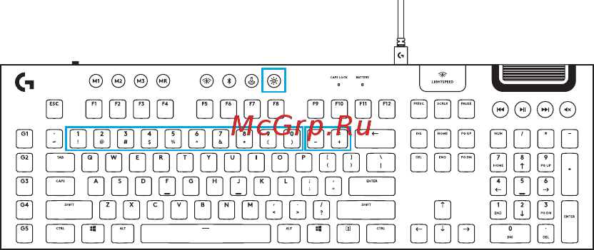 Logitech G915 Tactile (920-008909) (русская раскладка) [115/0] Tastaturfunksjoner belysningsfunksjoner