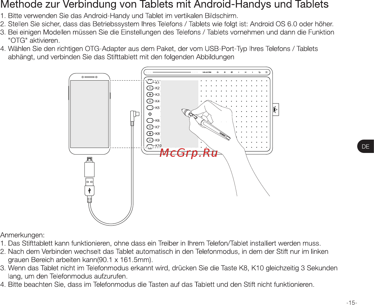 Huion HS611 Coral Red [17/68] Methode zur verbindung von tablets mit android handys und tablets