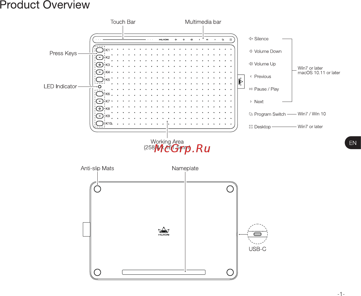 Huion HS611 Coral Red [3/68] Product overview