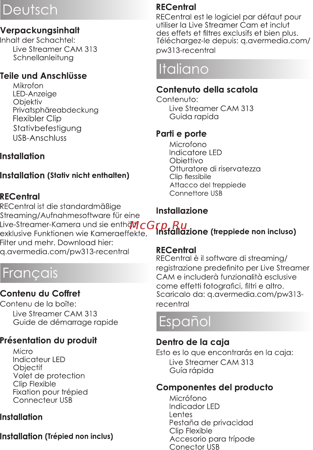 AVerMedia PW 313 [8/16] Deutsch