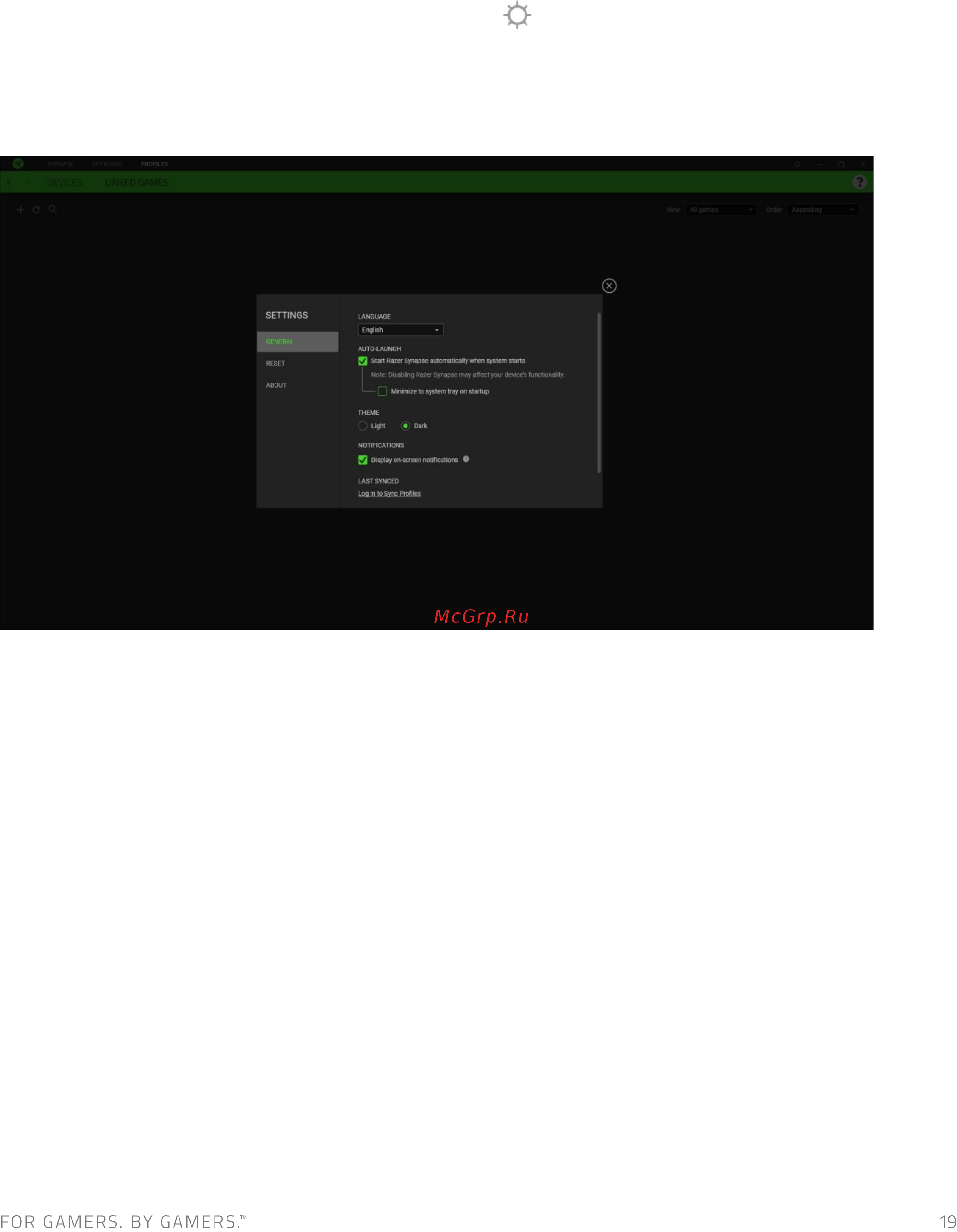 Razer Cynosa V2 (RZ03-03400700-R3R1) [20/25] Окно настройки