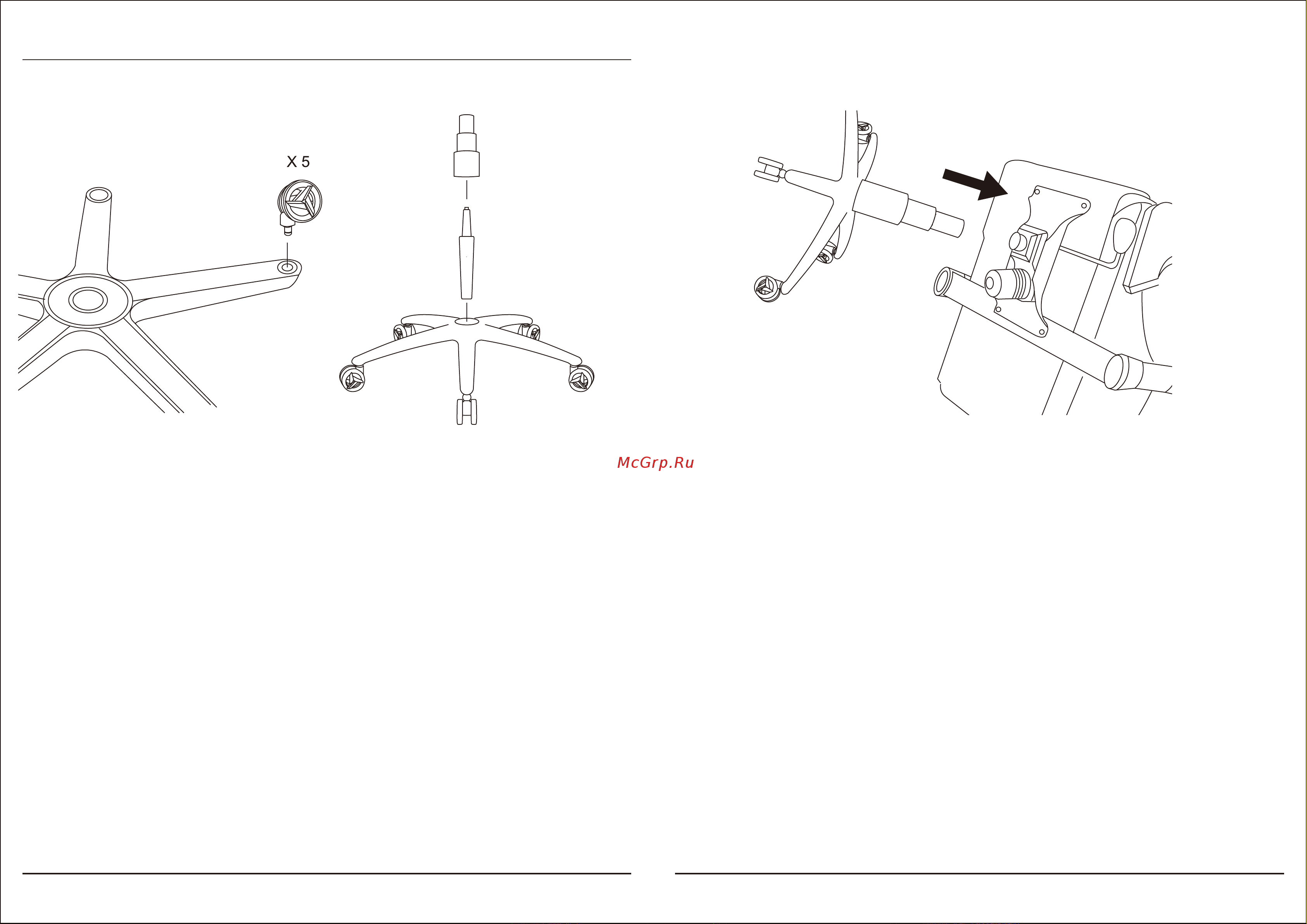 ThunderX3 TC5 MAX Jet Black [7/13] B assemble the wheel base parts of group 2