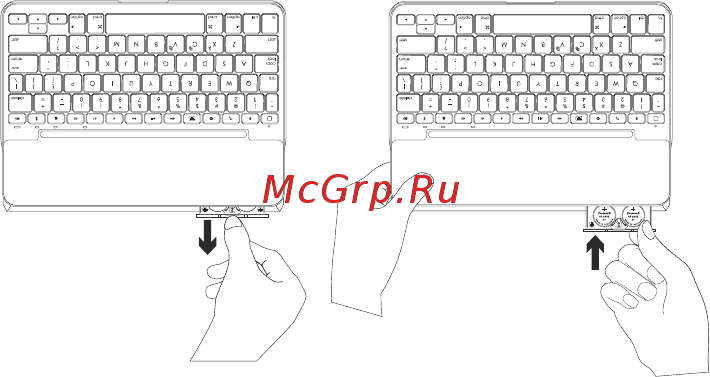 Logitech Slim Folio для iPad (7-го поколения) Gen (920-009652) [108/184] Αντικατάσταση των μπαταριών του πληκτρολογίου