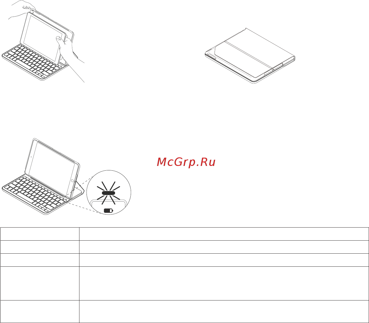 Logitech Slim Folio для iPad (7-го поколения) Gen (920-009652) [153/184] Indikátory stavu