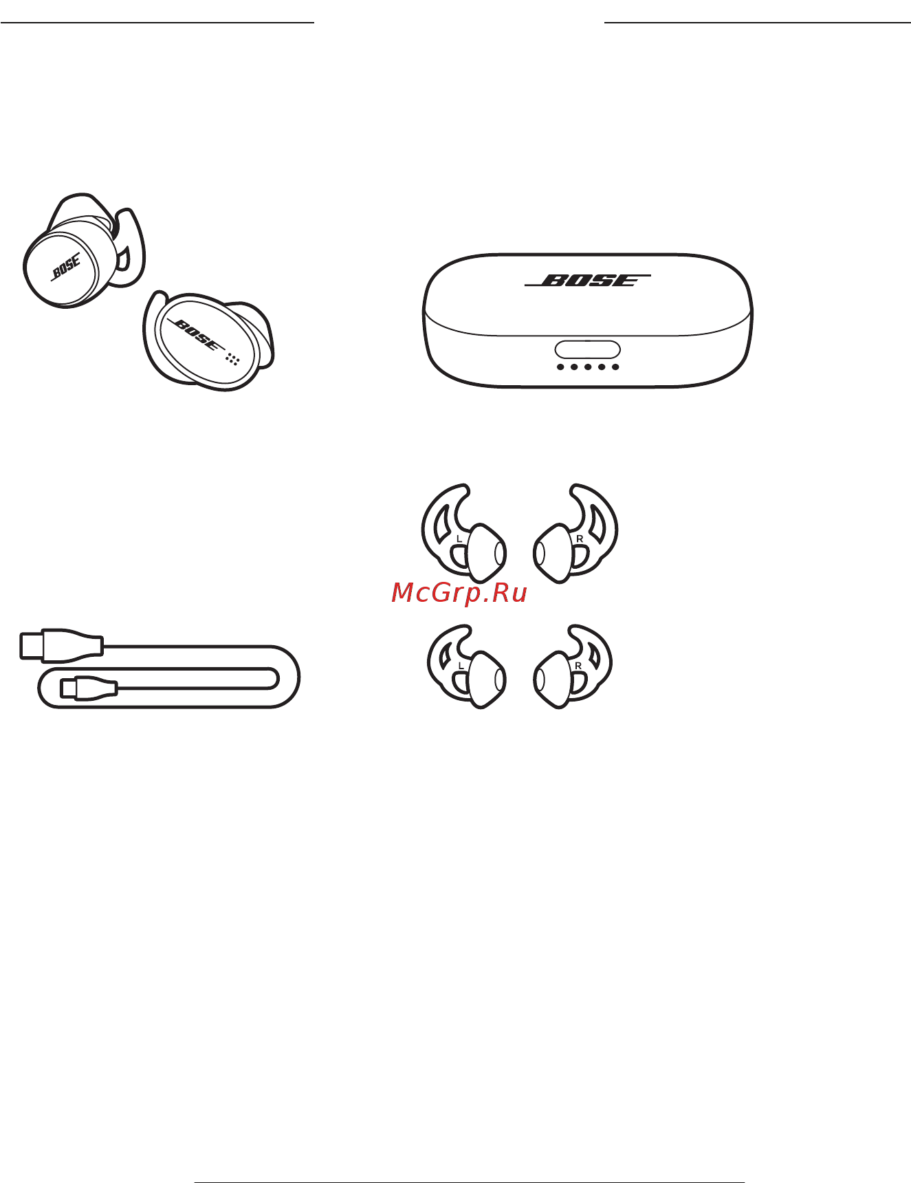 Bose Sport Earbuds Baltic Blue [14/44] Содержимое упаковки