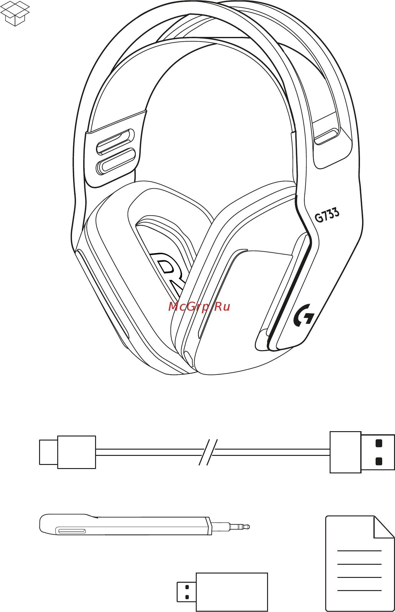 Logitech G733 LIGHTSPEED White Инструкция по эксплуатации онлайн [2/177] 784531