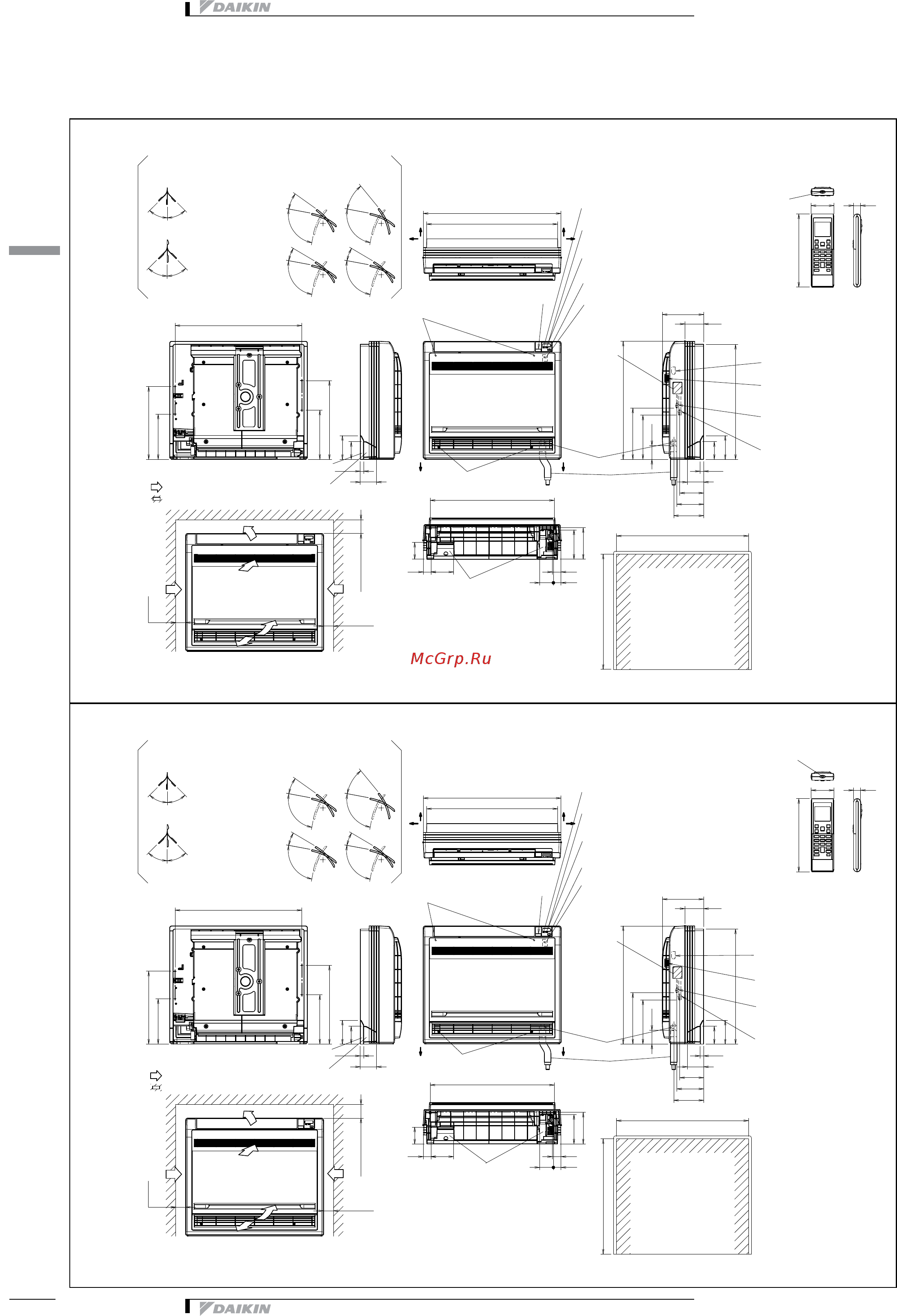 Daikin FVXM50FV1B9 [8/15] Размерные чертежи