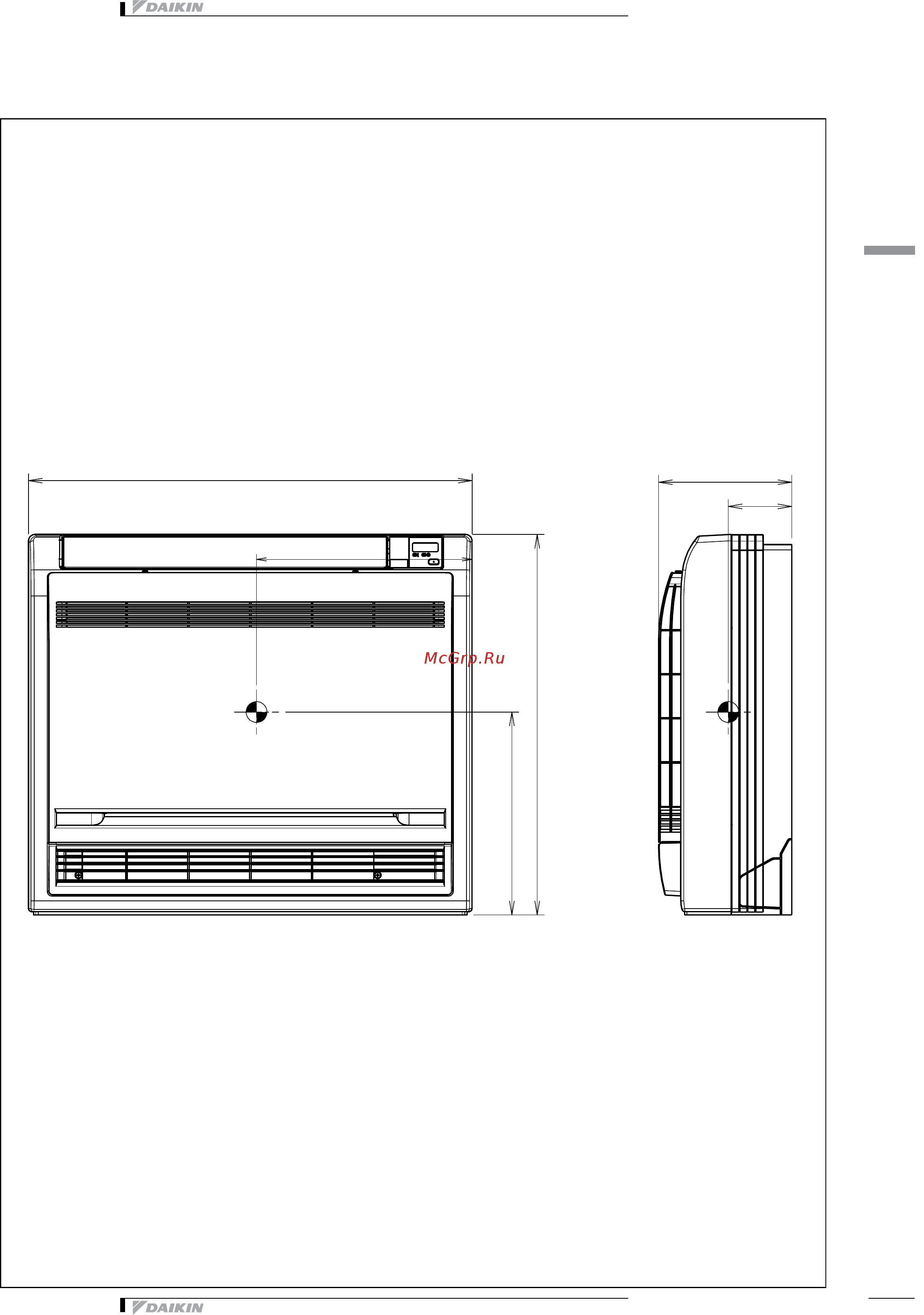 Daikin FVXM35FV1B [9/15] Центр тяжести