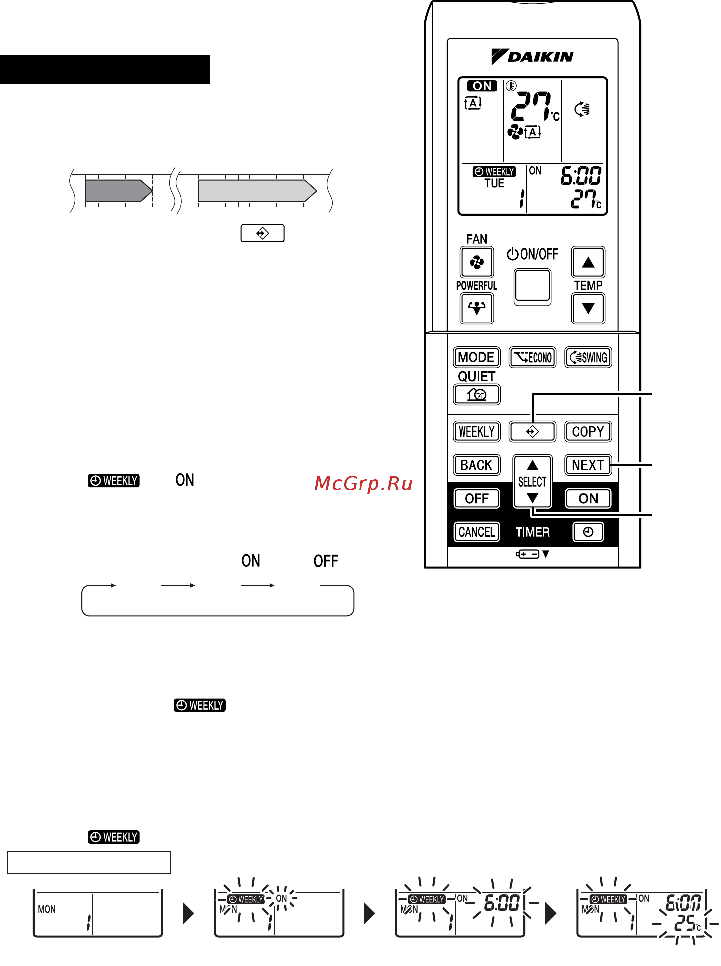 Daikin FVXM25FV1B [23/40] Работа недельного таймера