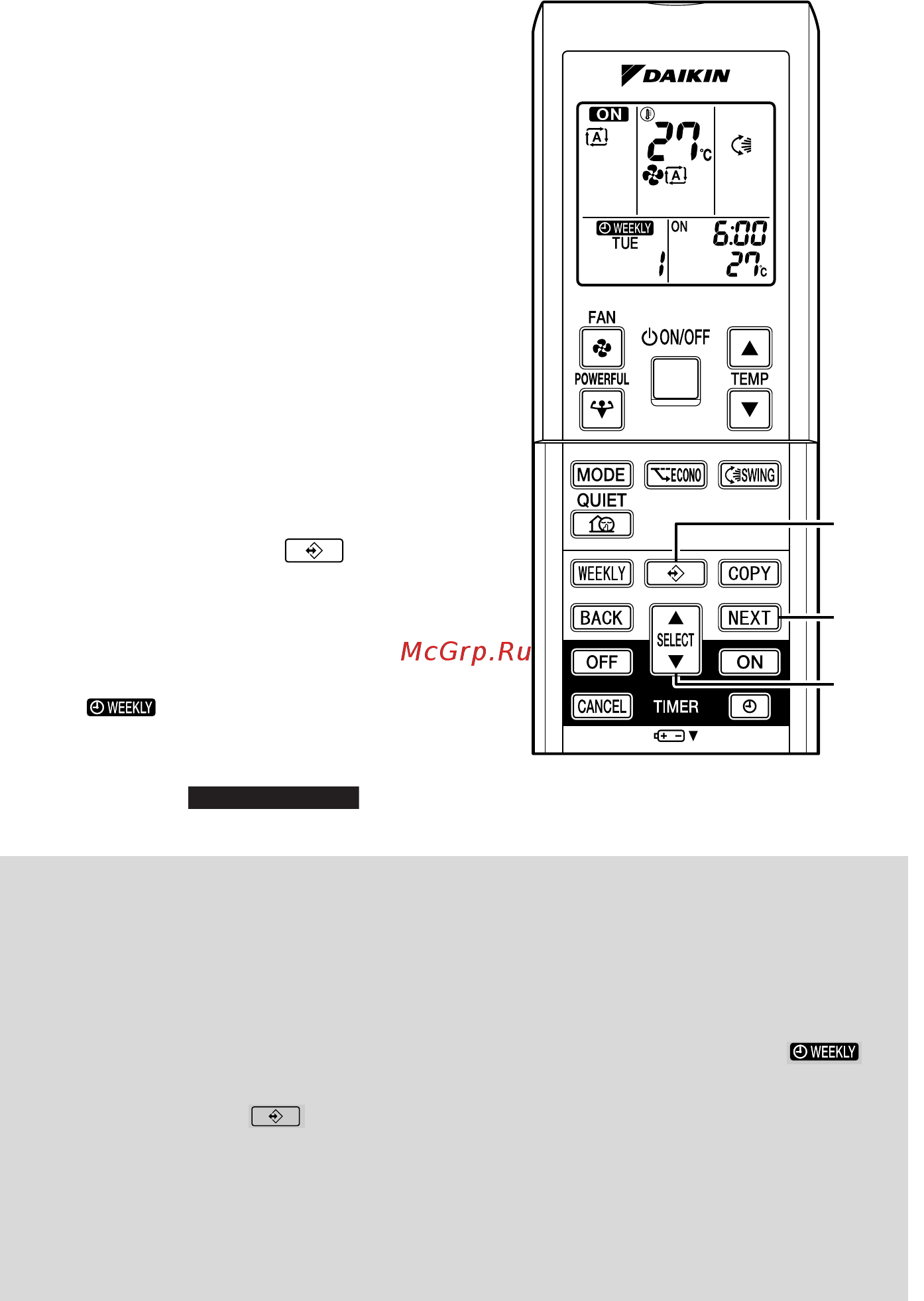 Daikin FVXM35FV1B [24/40] Работа недельного таймера