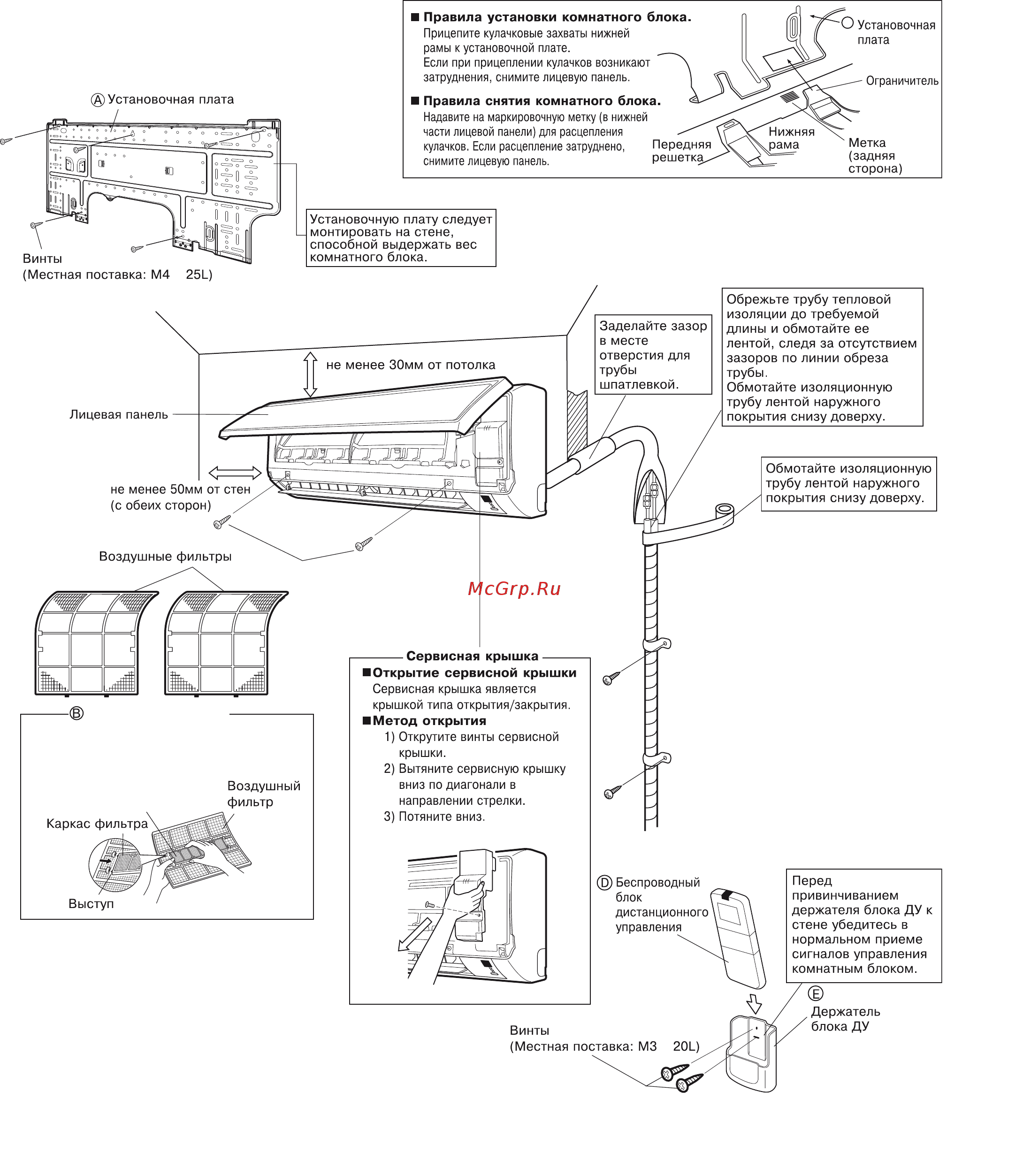 Daikin FTX25J3V1B [7/18] Сервисная крышка открытие сервисной крышки