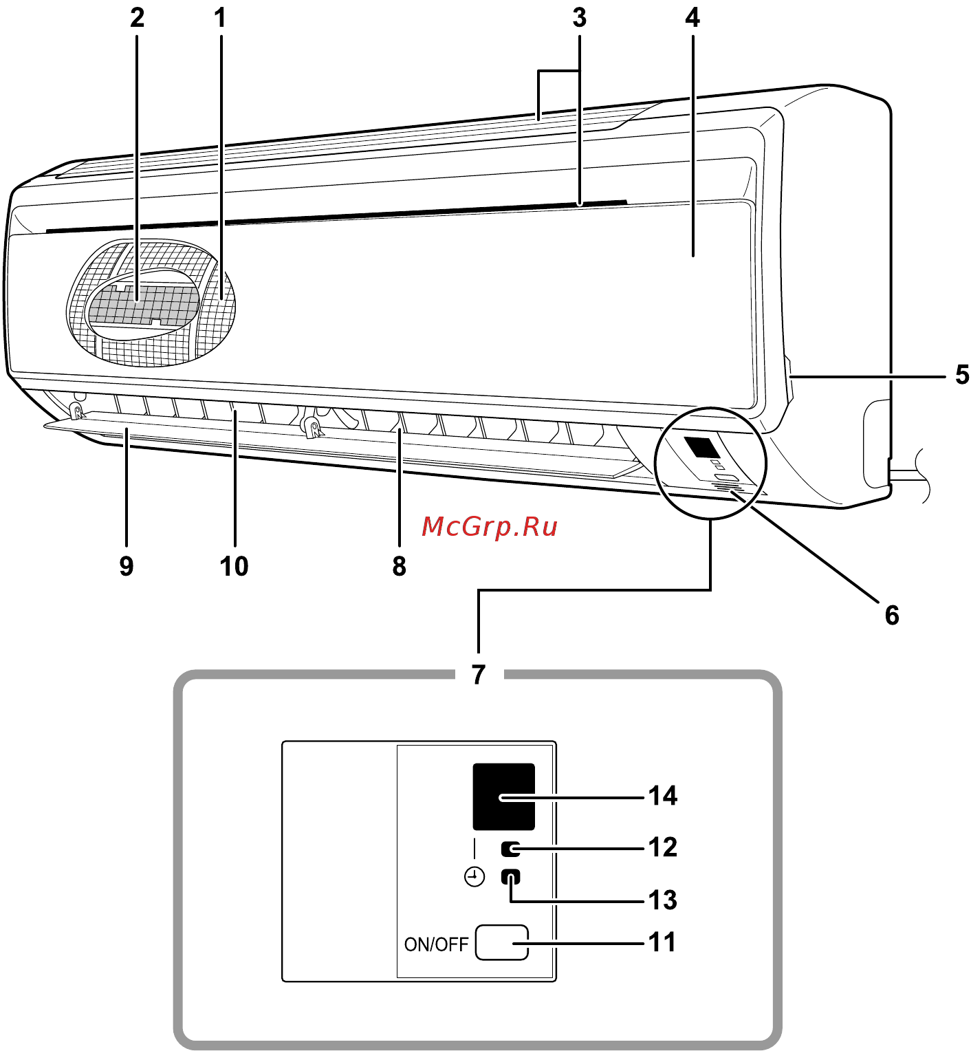 Daikin FTXL25J2V1B [5/28] Names of parts