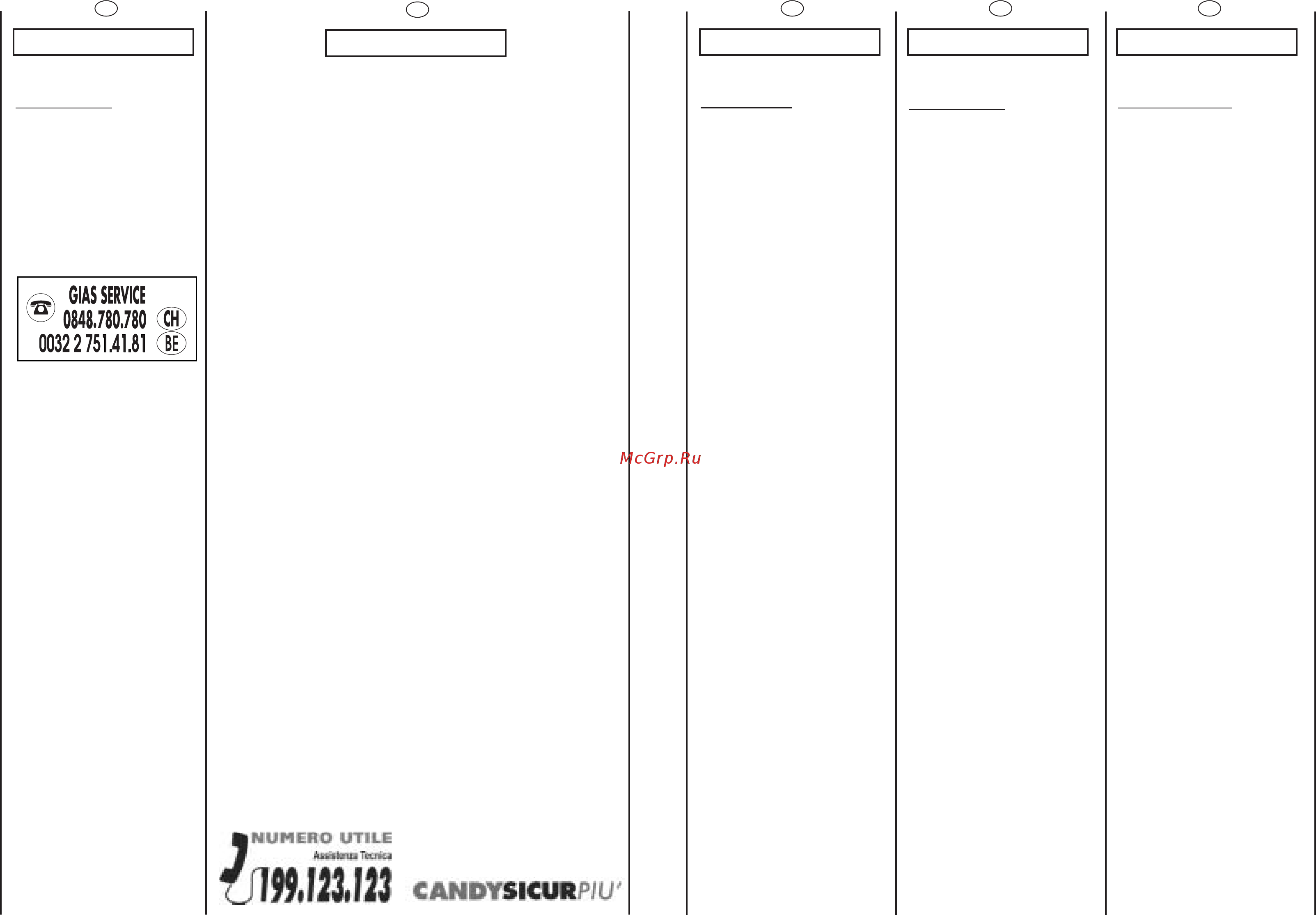 Candy CM F085-03S [5/41] Servizio assistenza clienti