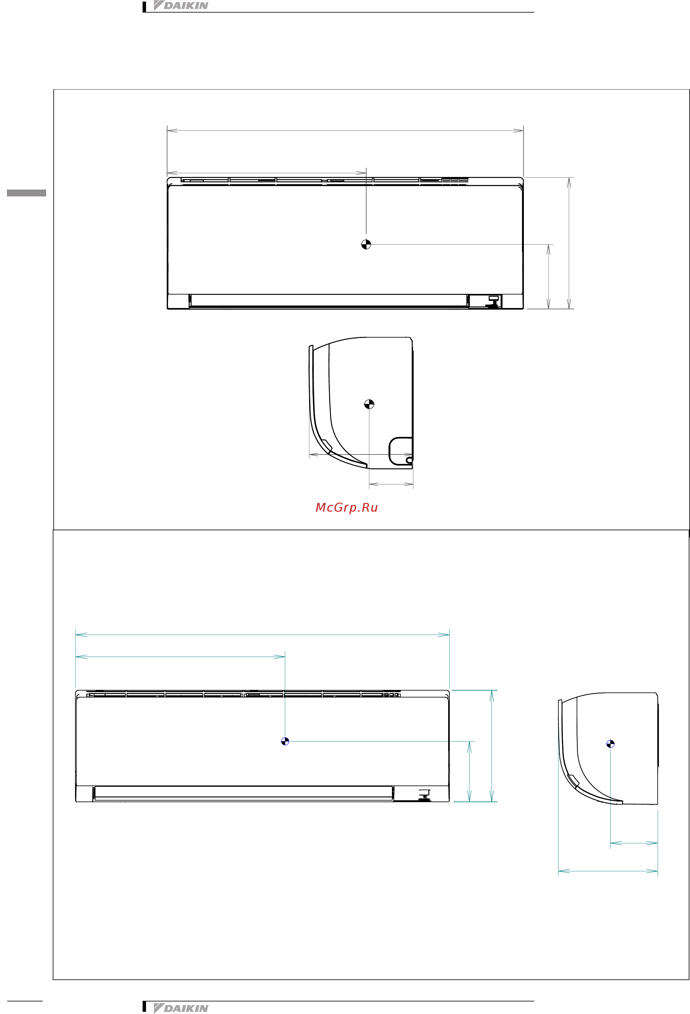 Daikin FTXP60M2V1B [10/18] Centre of gravity