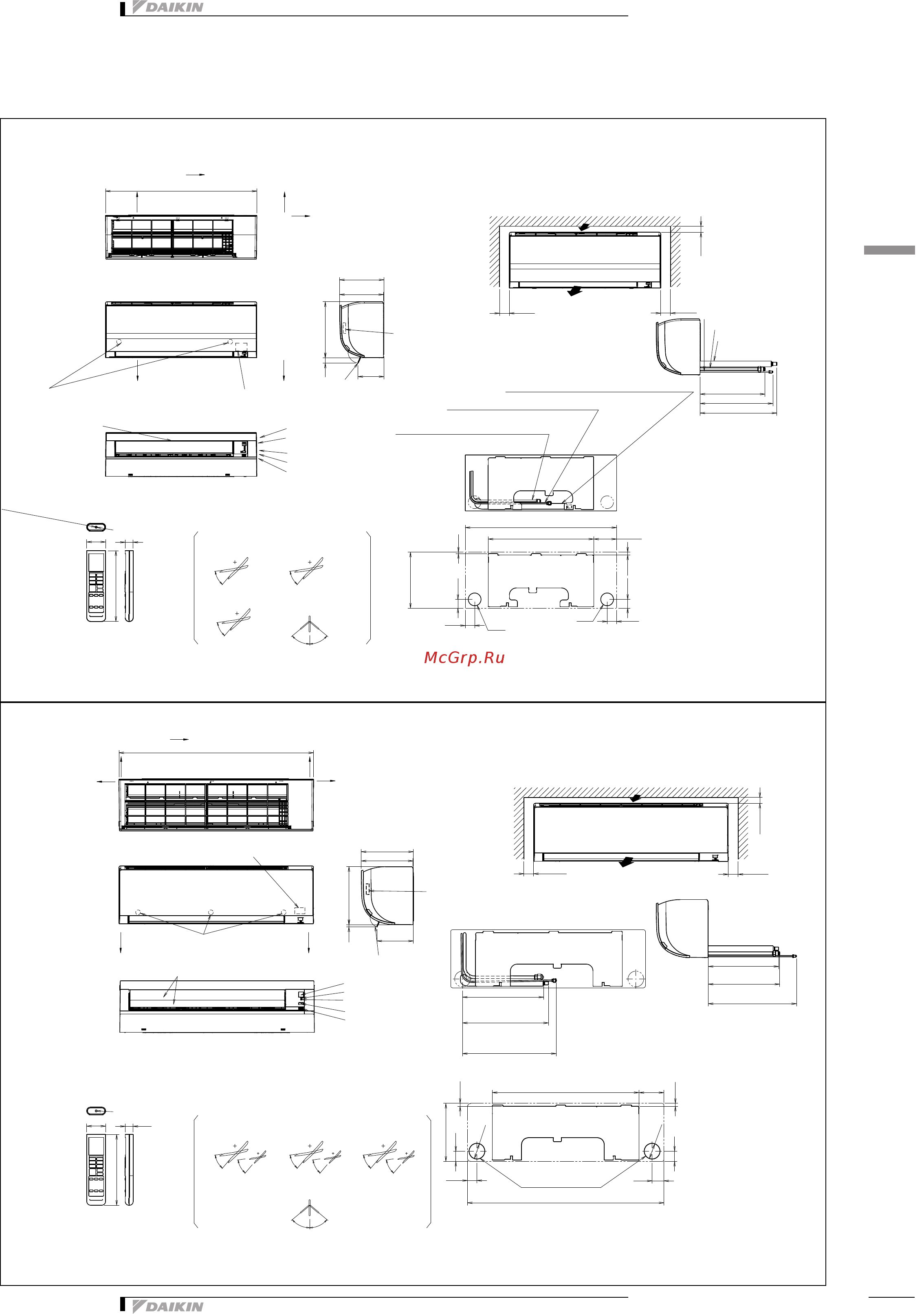 Daikin FTXP60M2V1B [9/18] Dimensional drawings