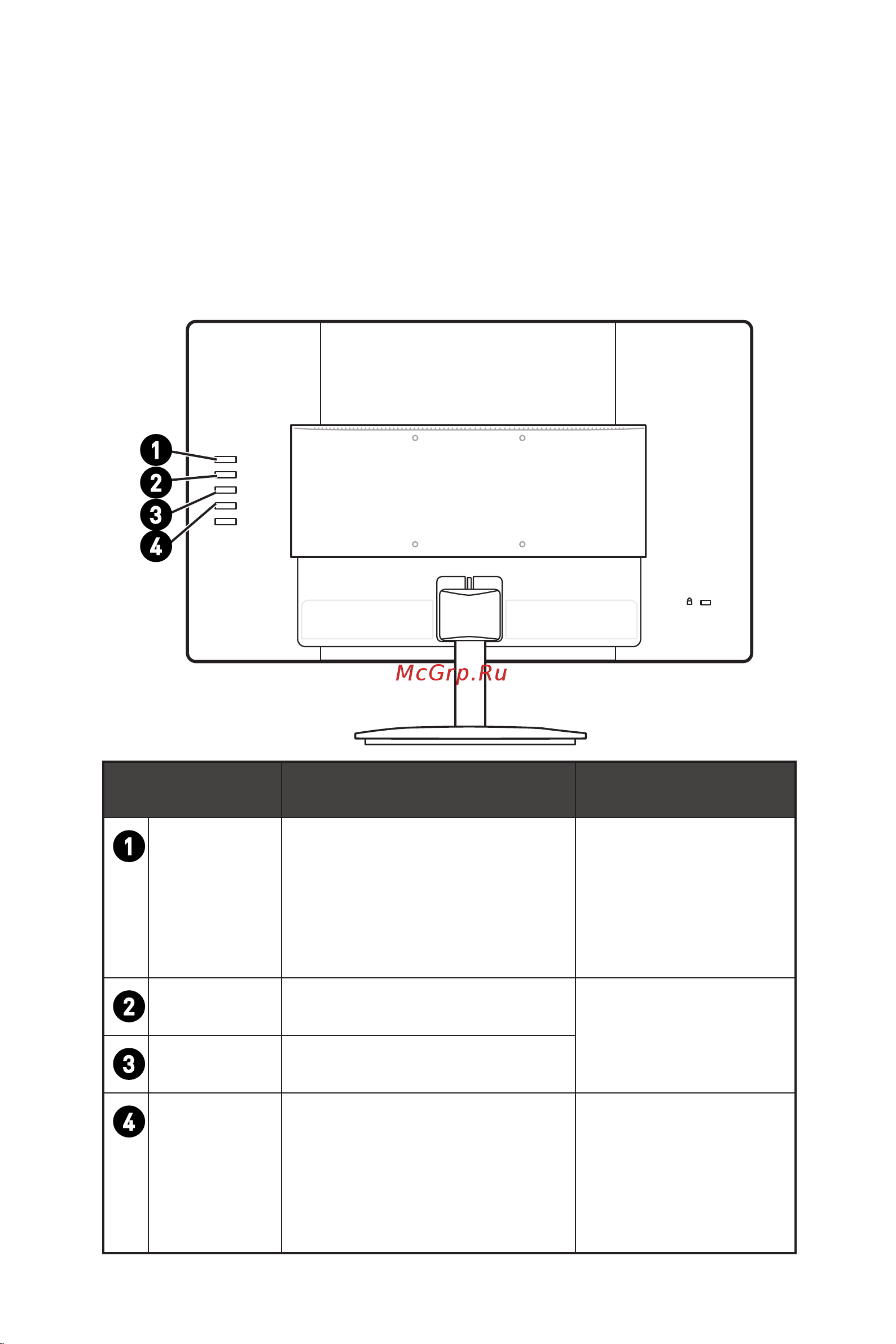 MSI PRO MP271 [11/29] Кнопки управления монитором