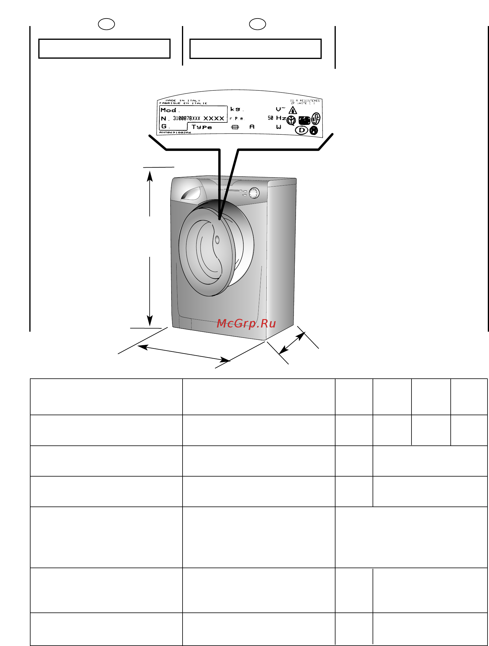 Candy GC4 1061D1/1-S [14/76] Cm 52 cm 60 cm