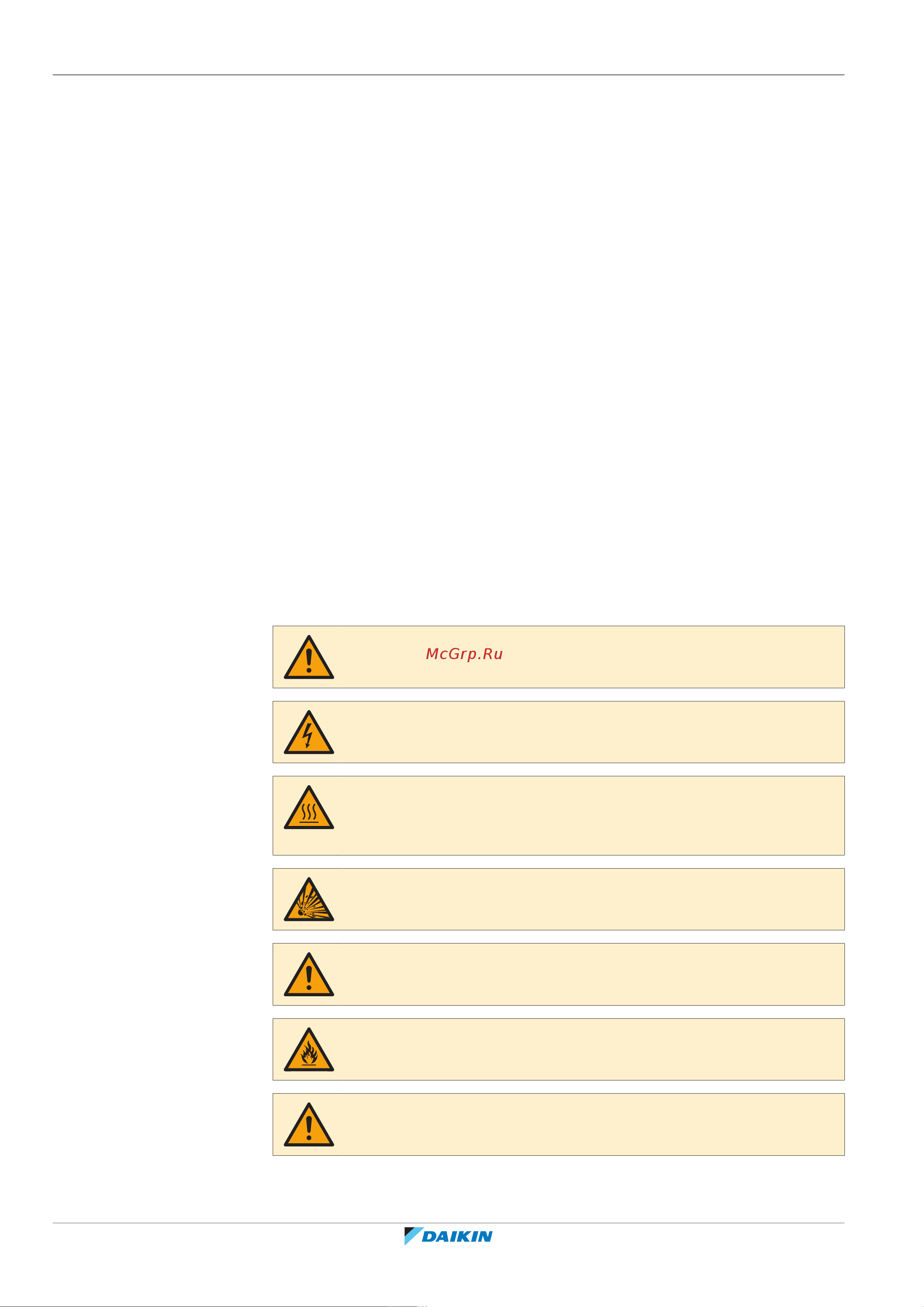 Daikin EHFZ03S18DJ3V [6/192] General safety precautions