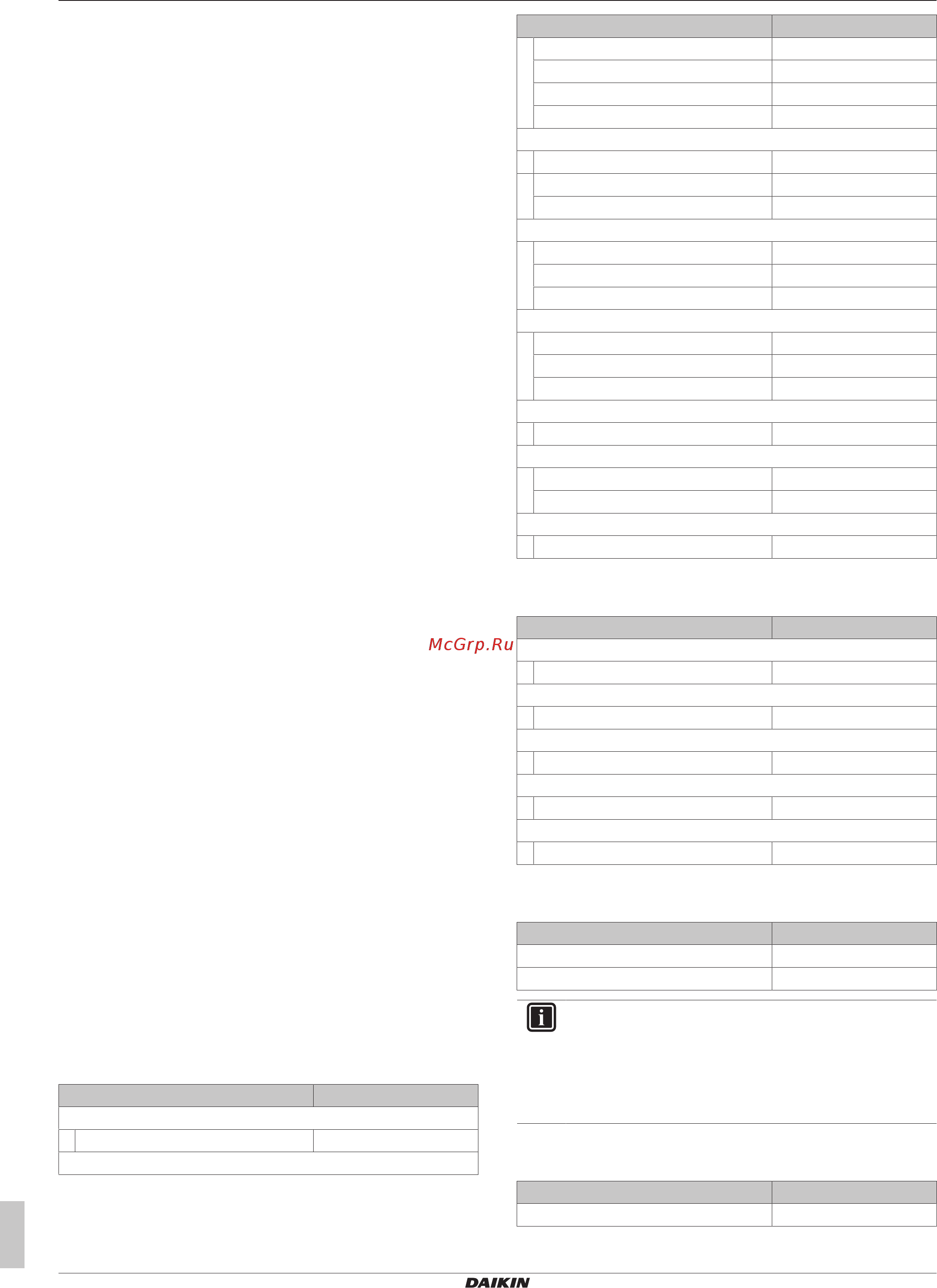 Daikin EHFZ03S18DJ3V [2/12] Installer settings tables to be filled in by installer 2