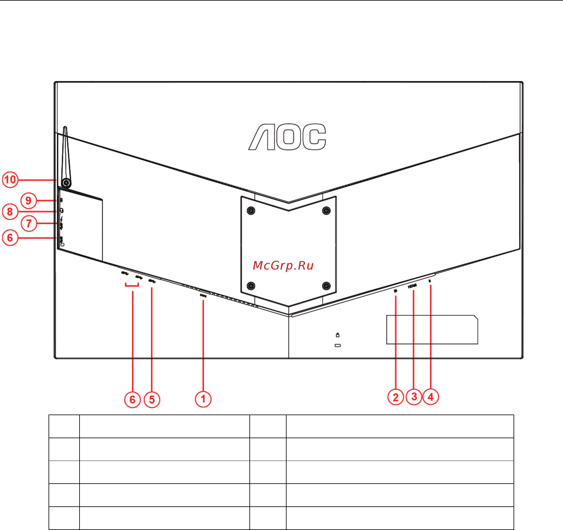 AOC Agon AG271QG Black/Red [12/53] Подключение монитора