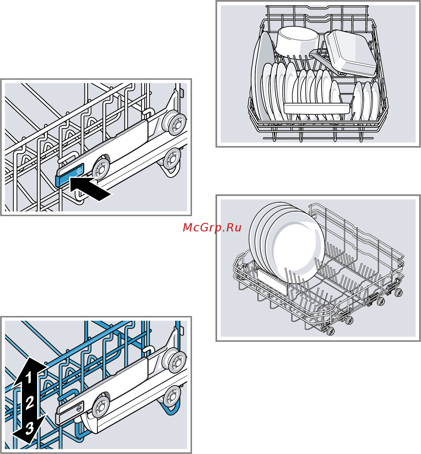 Bosch Serie | 2 Hygiene Dry SPV2HMX4FR [23/68] Установка верхней корзины для посуды с боковыми рычагами