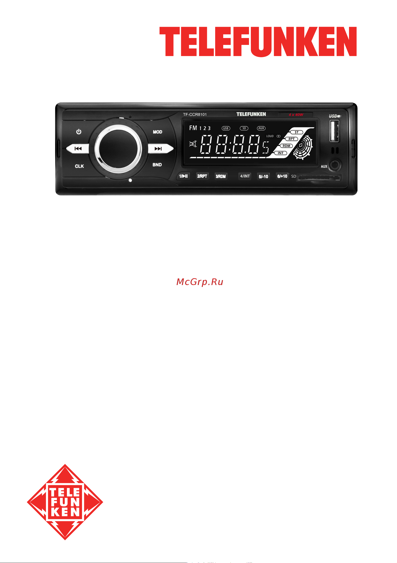 Telefunken TF-CCR8101\W Black Инструкция по эксплуатации онлайн