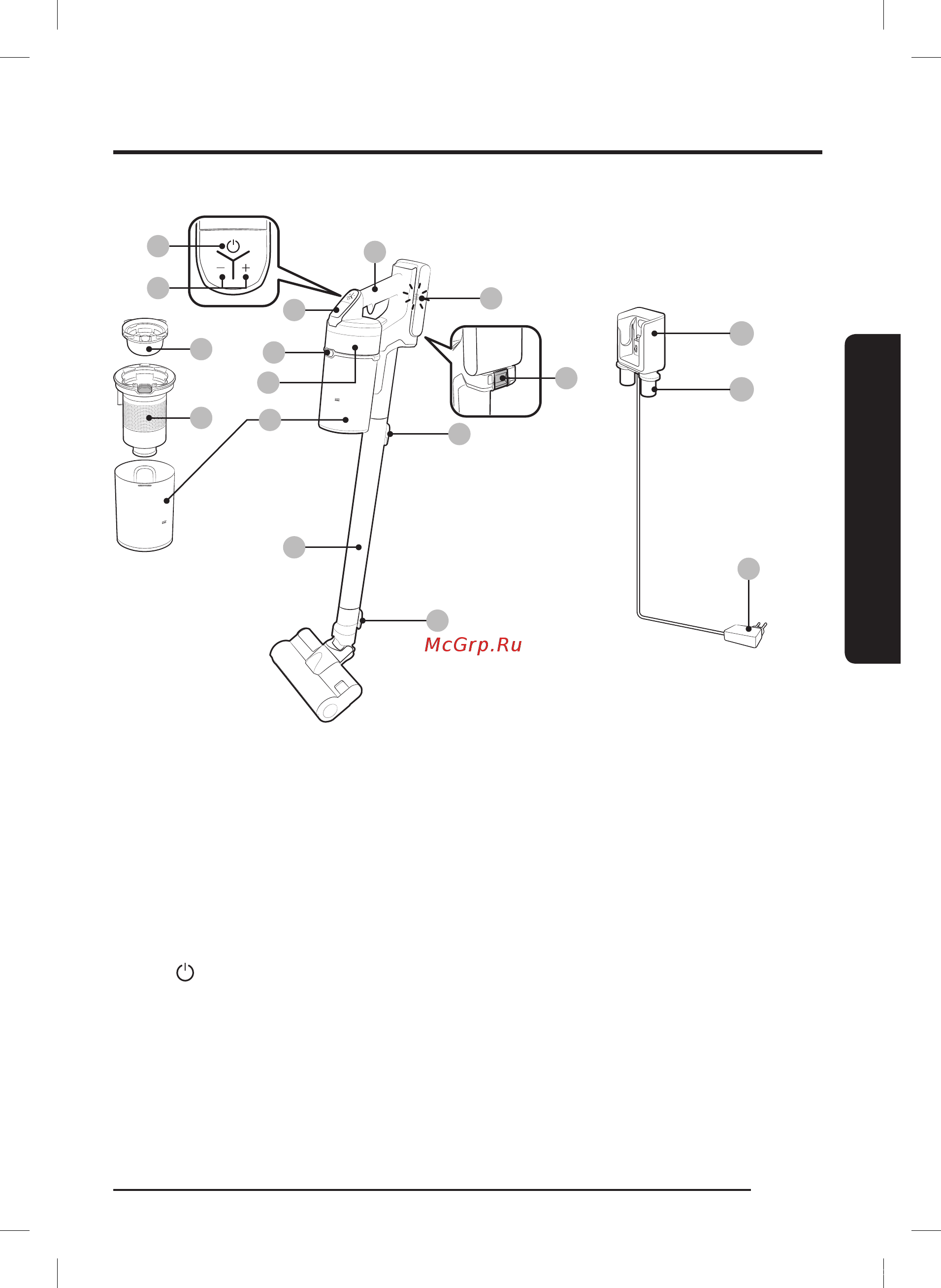 Samsung Jet 75 Pet VS20T7532T1 [77/128] Бөлшектердің атаулары