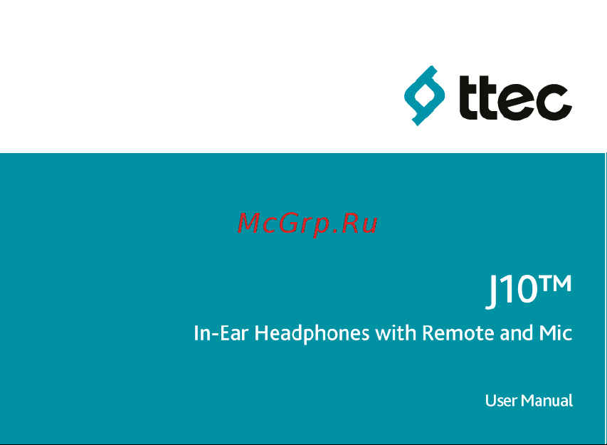 TTEC J10 Green (2KMM10Y) Инструкция по эксплуатации онлайн