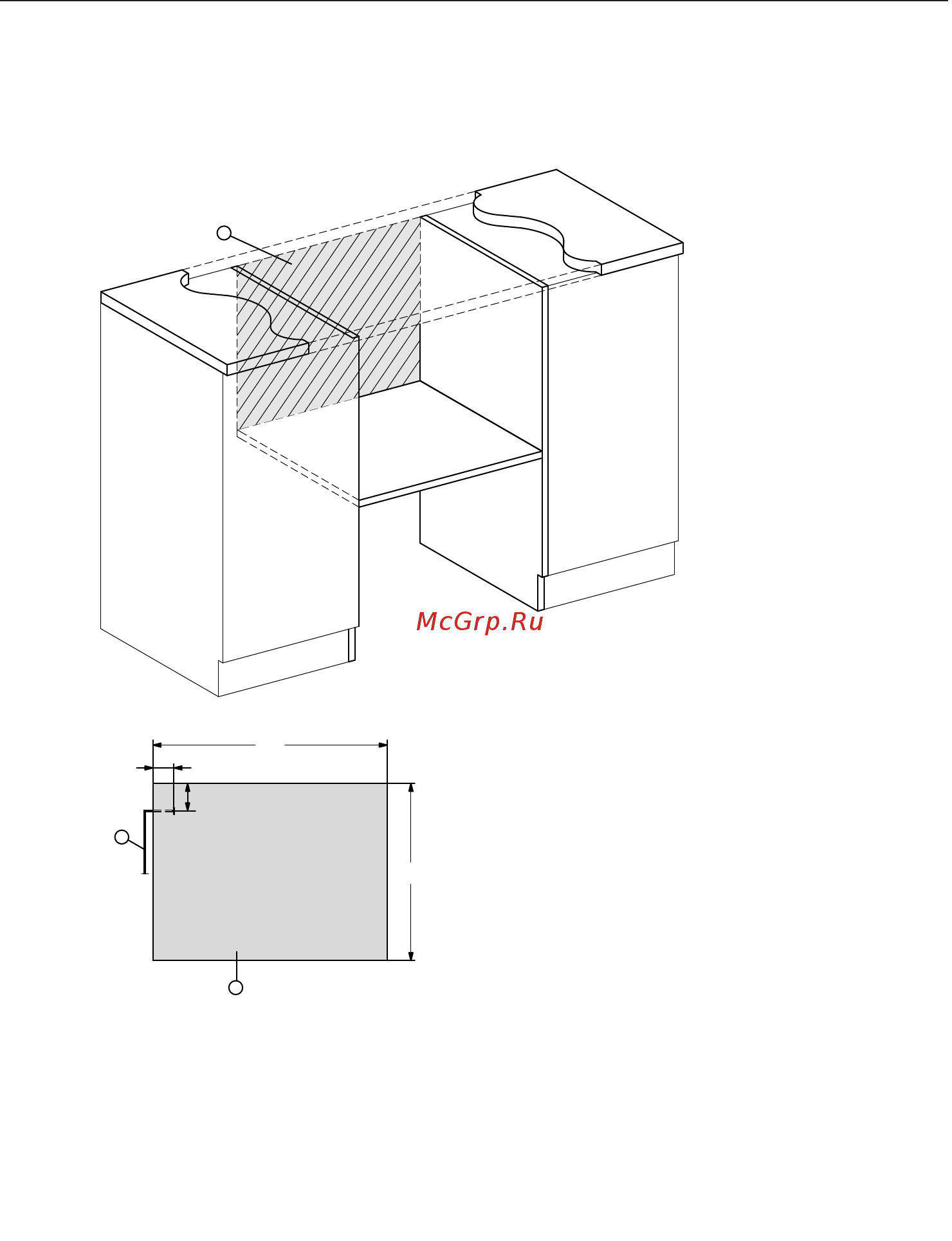 Miele M7244TC BRWS [22/108] Подключение шкаф под столешницей