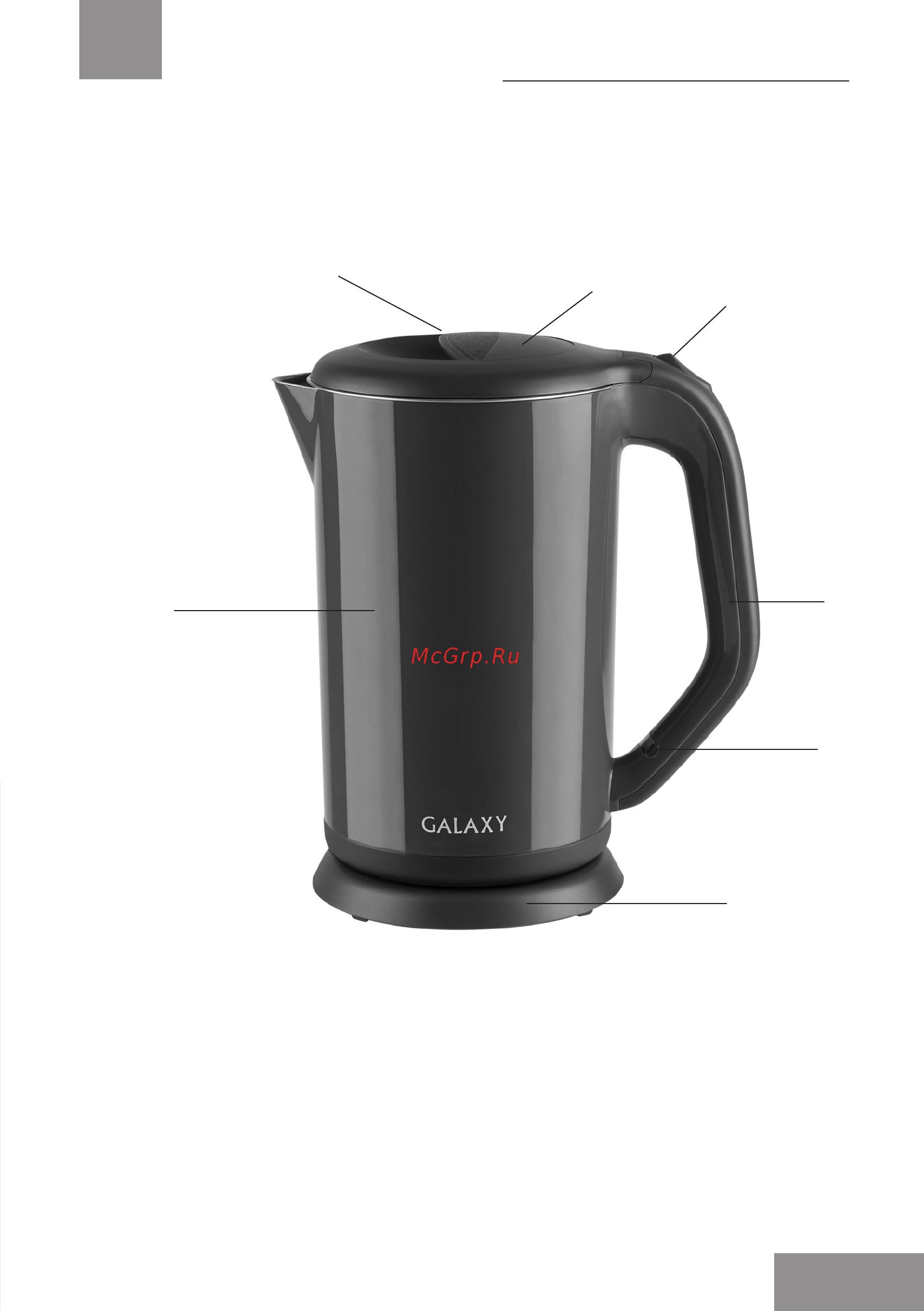 Galaxy GL 0318 Red [3/18] Функциональные элементы электроприбора