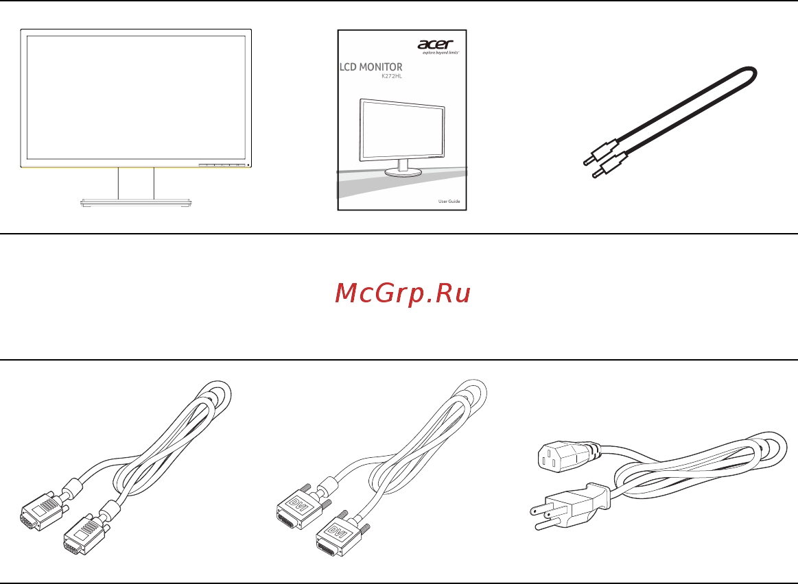 Acer K272HLEbd Glossy Black (UM.HX3EE.E02) [13/27] Распаковка