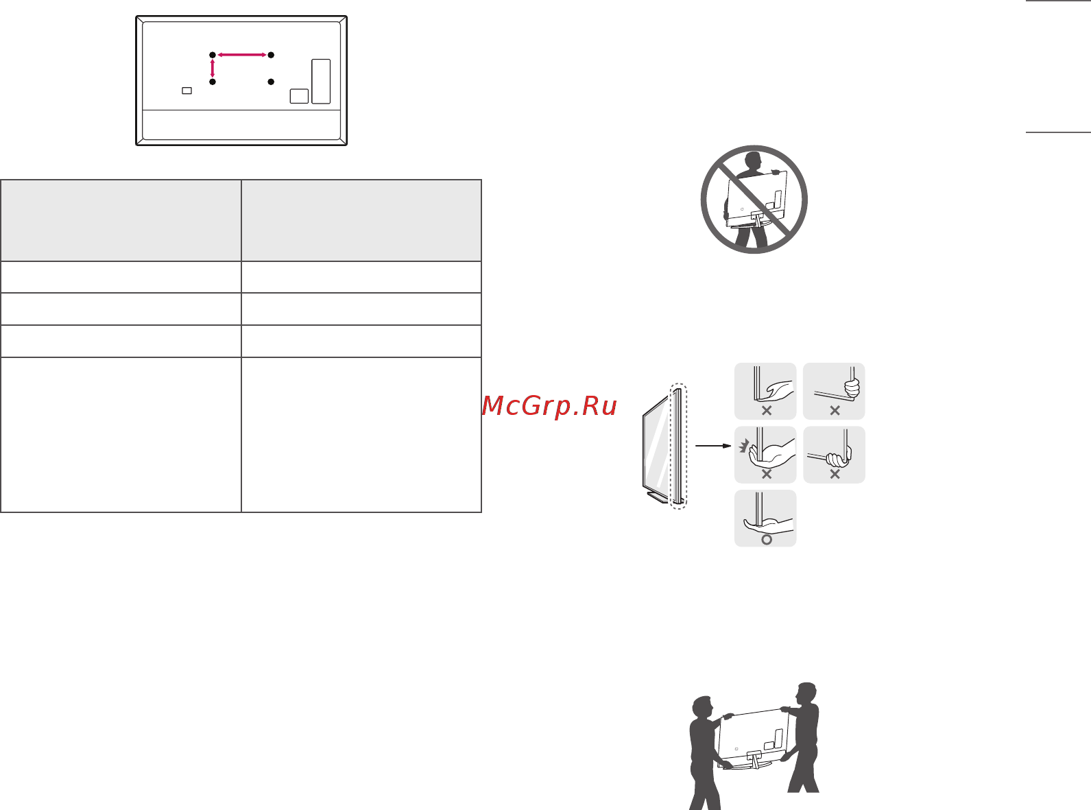 LG 43UN70006LA [5/15] Кронштейн для настенного крепления
