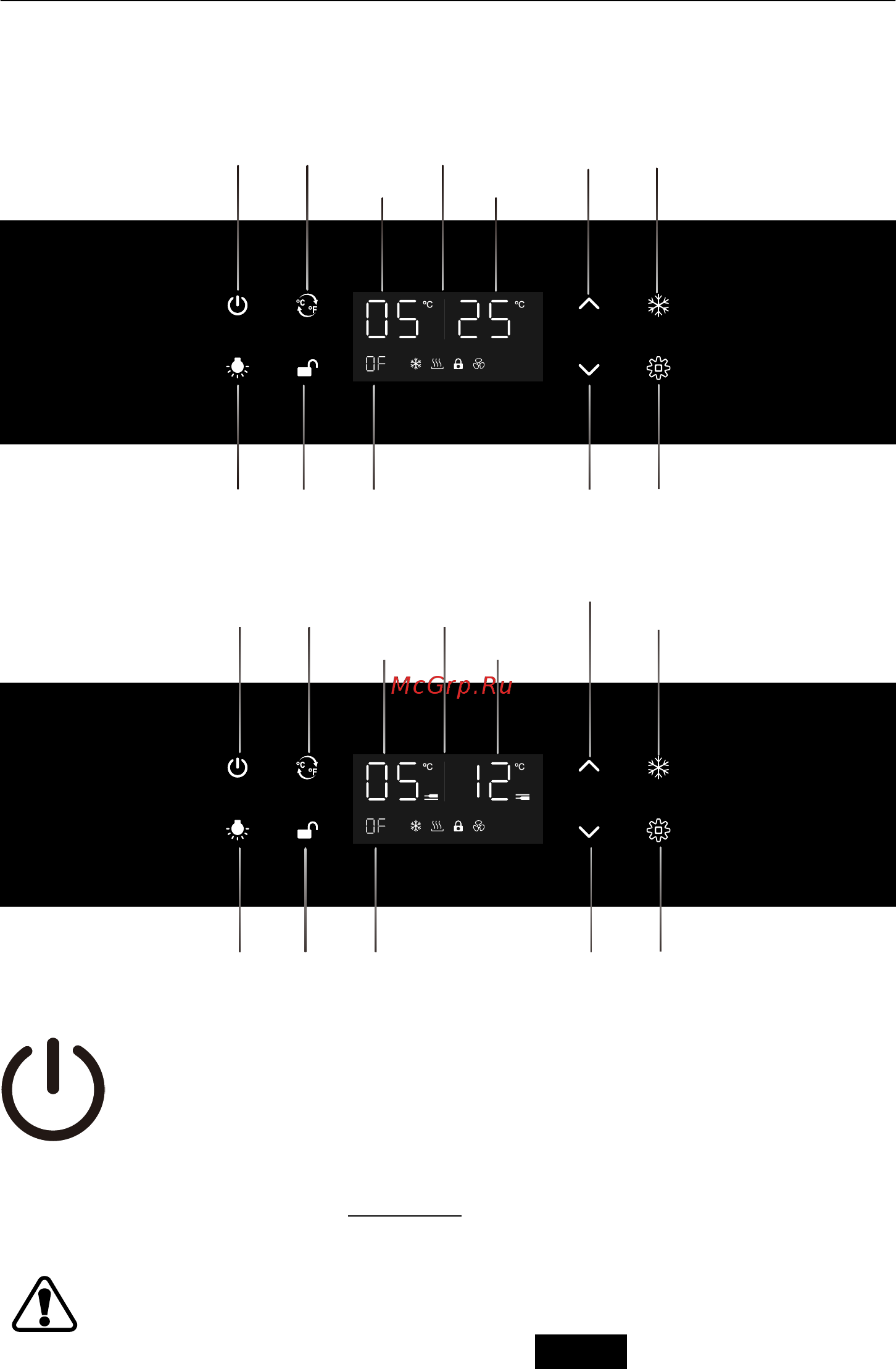 Temptech OBIU60DSS [23/42] Панель управления управление на дверце