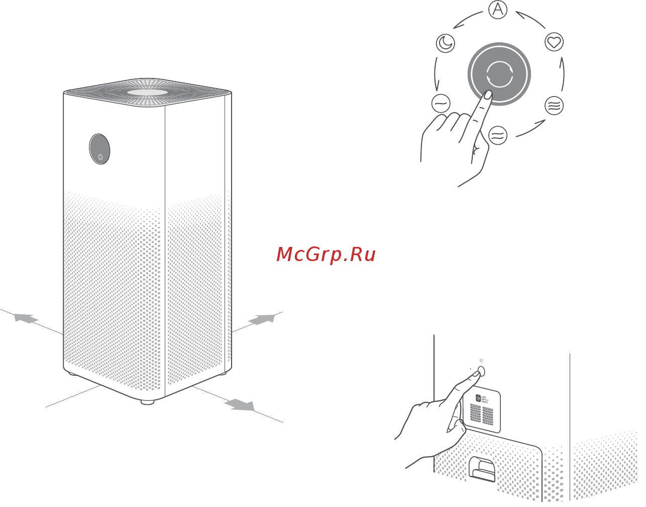 Mi Air Purifier 3H (FJY4031GL ) [30/92] Botón de encendido apagado de modo