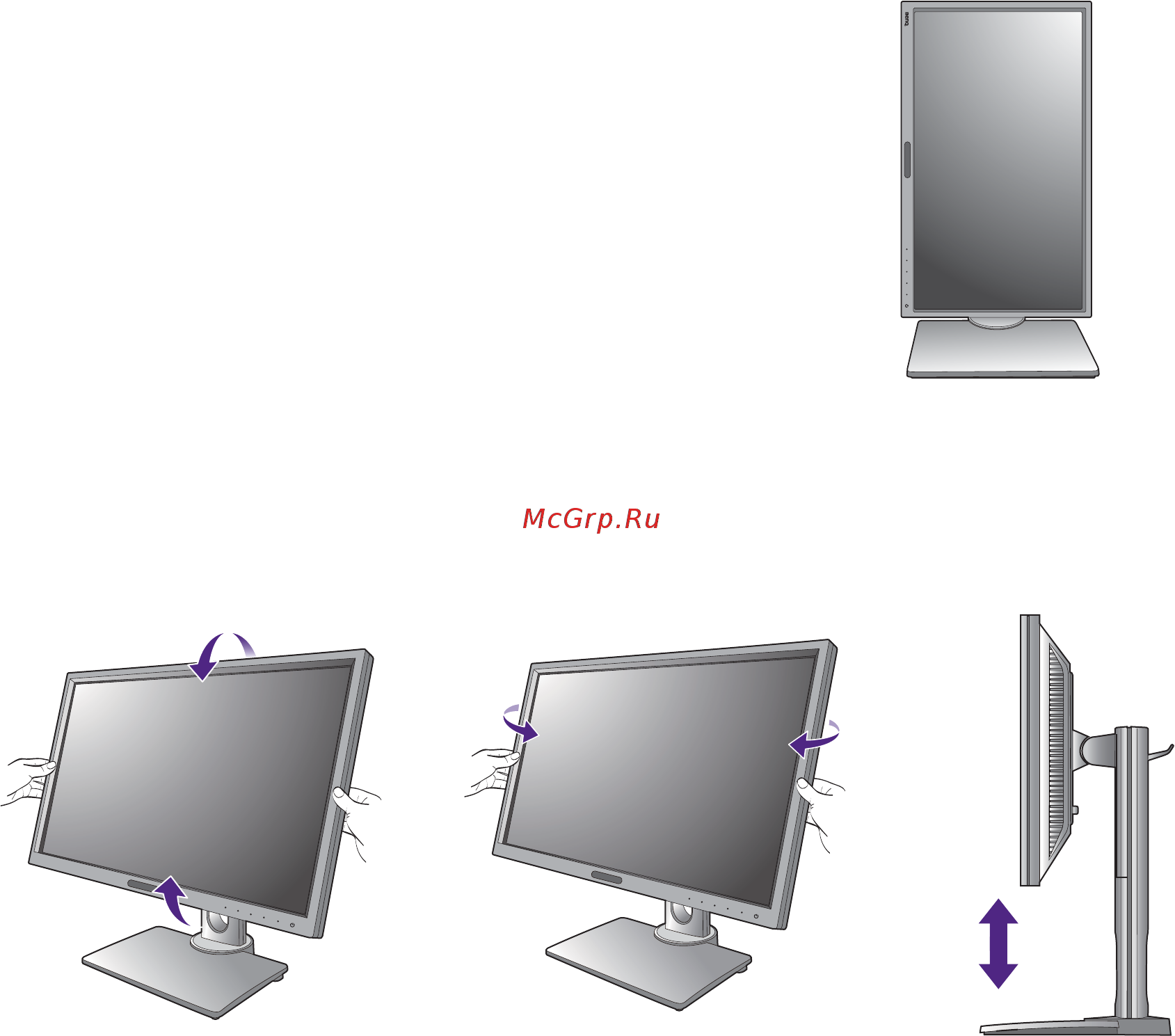 Benq BL2420PT Black (9H.LCWLA.TBE) [24/60] Регулировка угла обзора