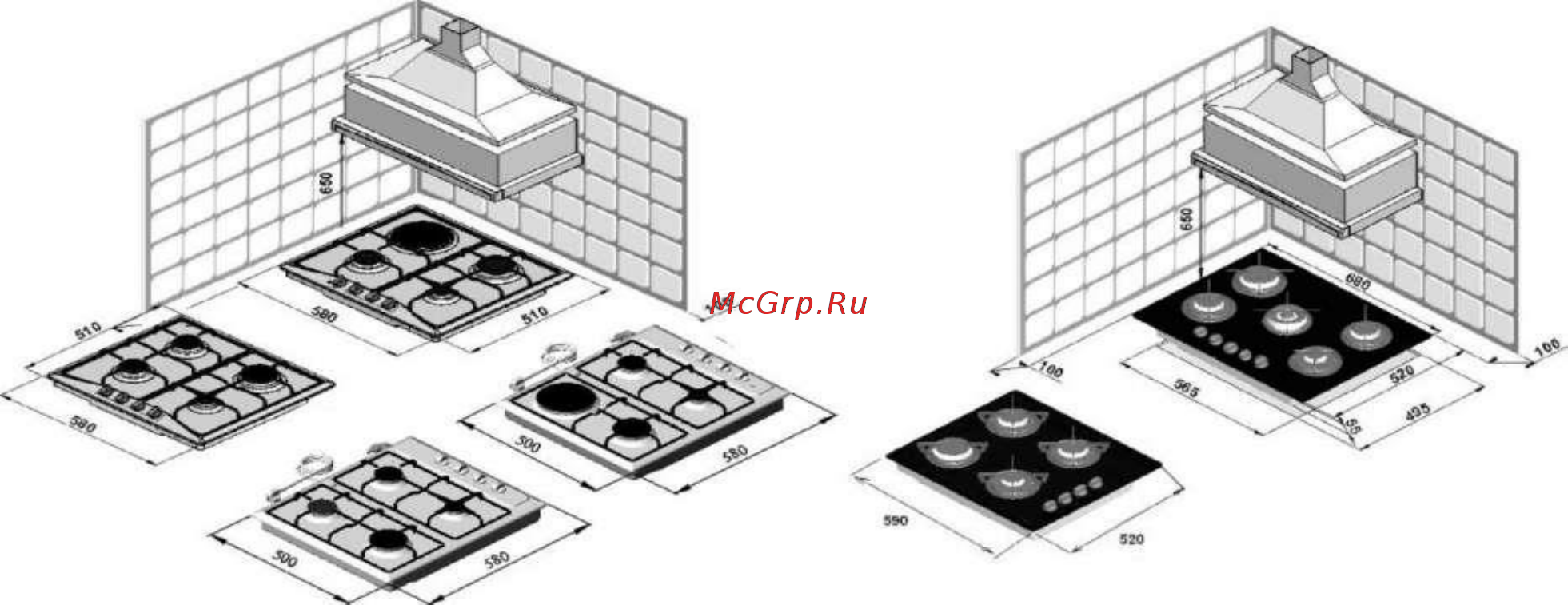 Maunfeld CGHE.64.3EB/G Инструкция по эксплуатации онлайн [4/17] 586400