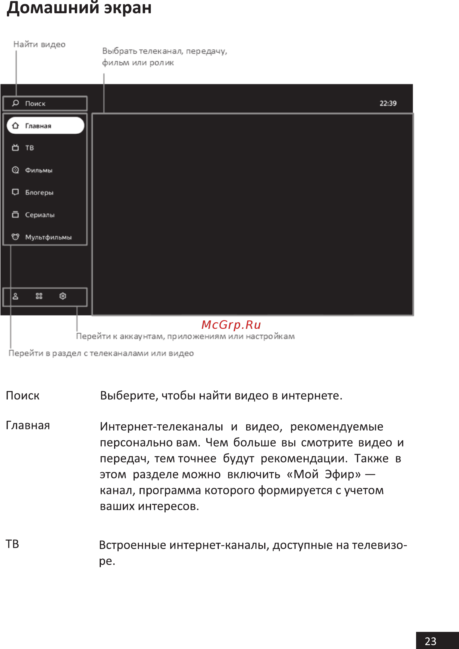 Hi 43FSY112X [23/48] Домашний экран