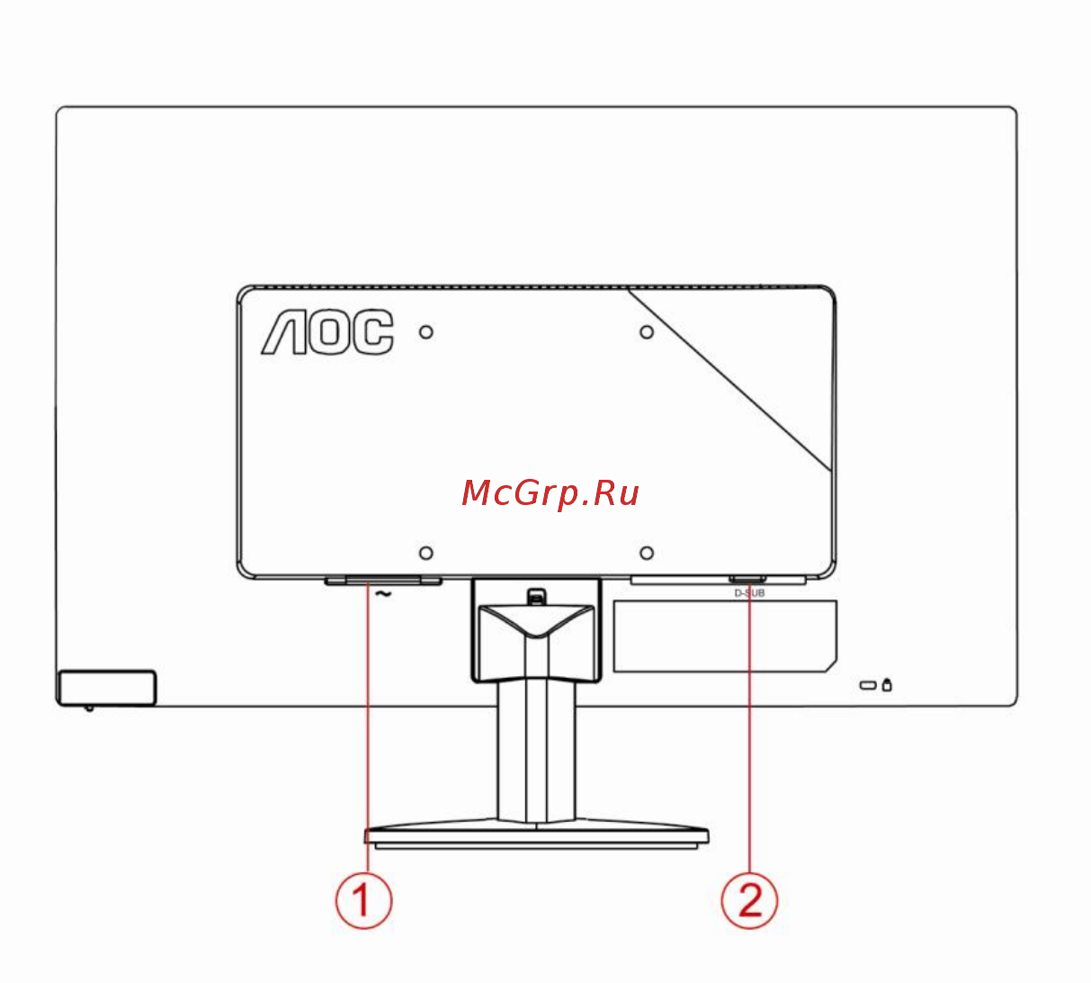 AOC E2270SWDN Black [12/48] Пoдключeниe мoнитopа