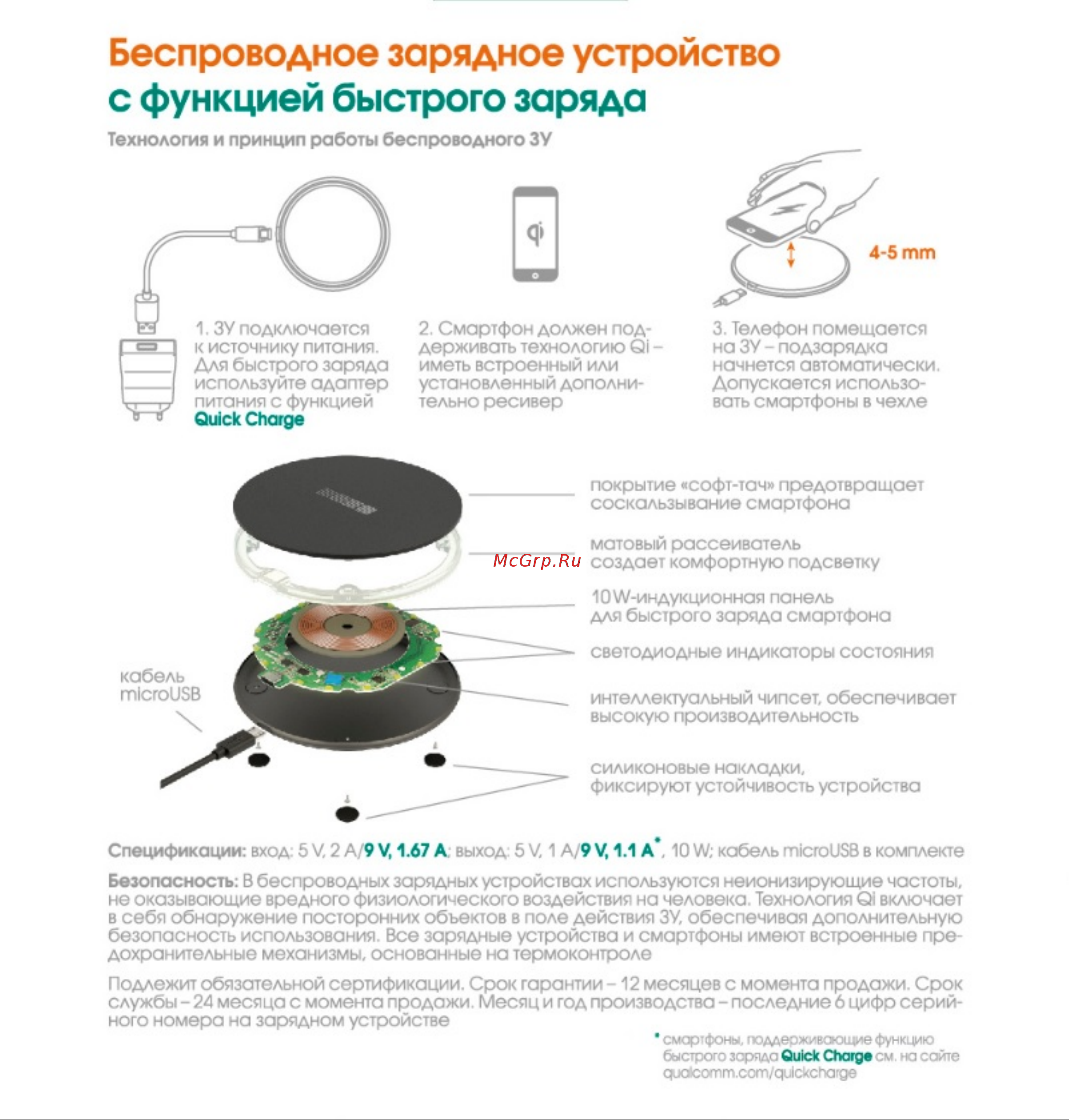Interstep QI 10W (IS-TC-QICHRB10W-000B201) Инструкция по эксплуатации ...