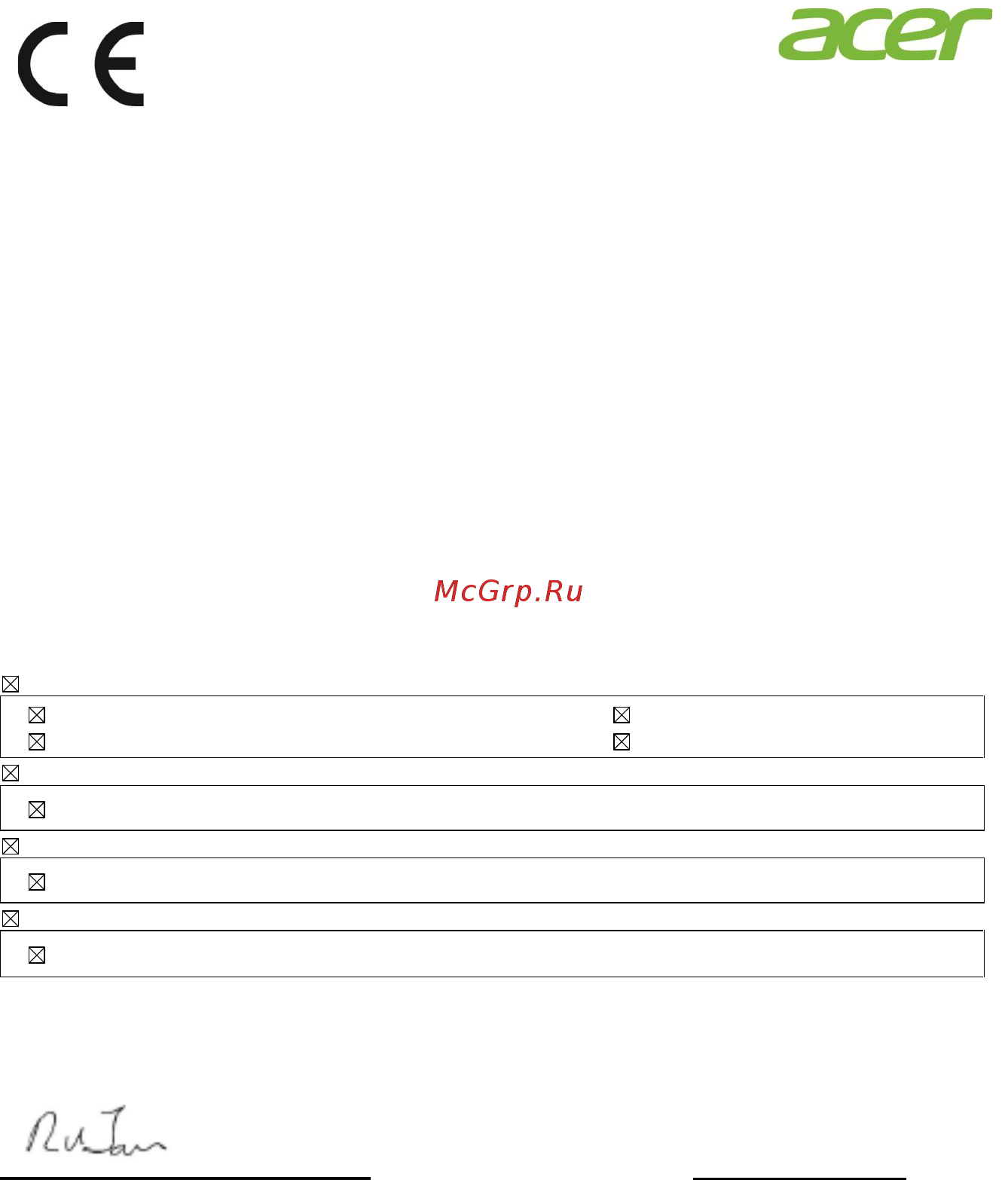Acer Design R271Bbix [9/30] Declaration of conformity