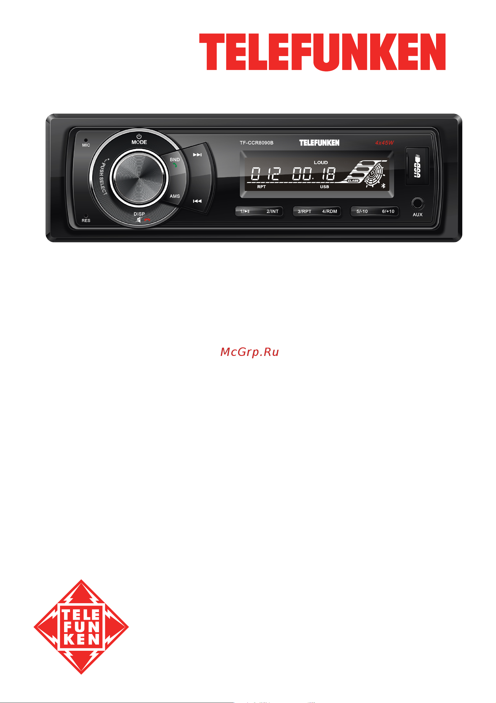 Telefunken TF-CCR8090B Инструкция по эксплуатации онлайн